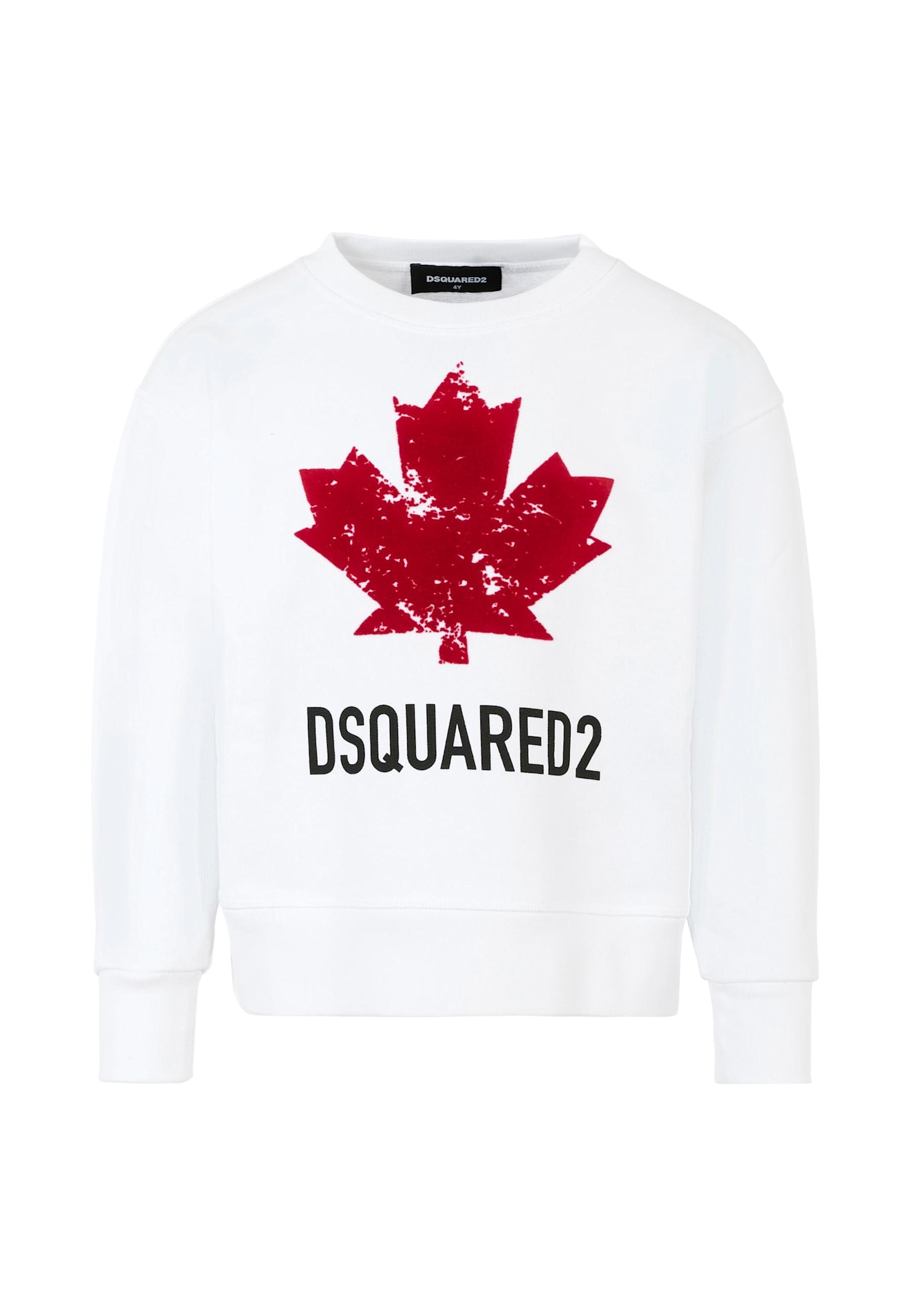 Dsquared2 Kids Maple Leaf Logo Sweatshirt In White