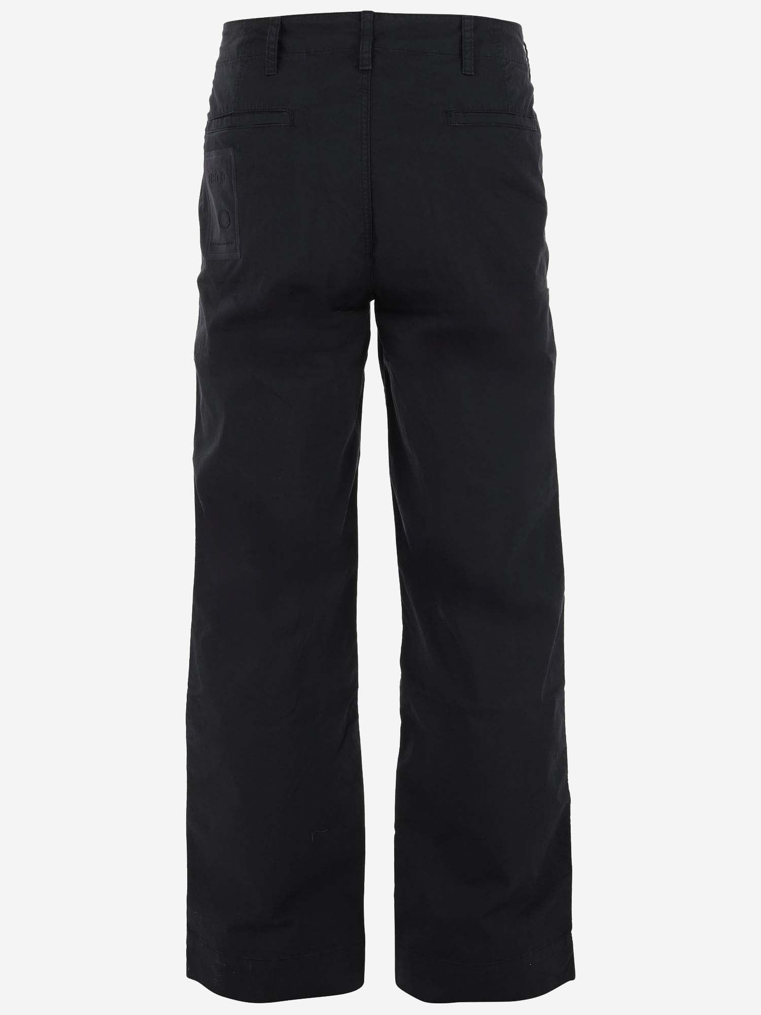 Shop Ten C Stretch Cotton Logo Pants In Black