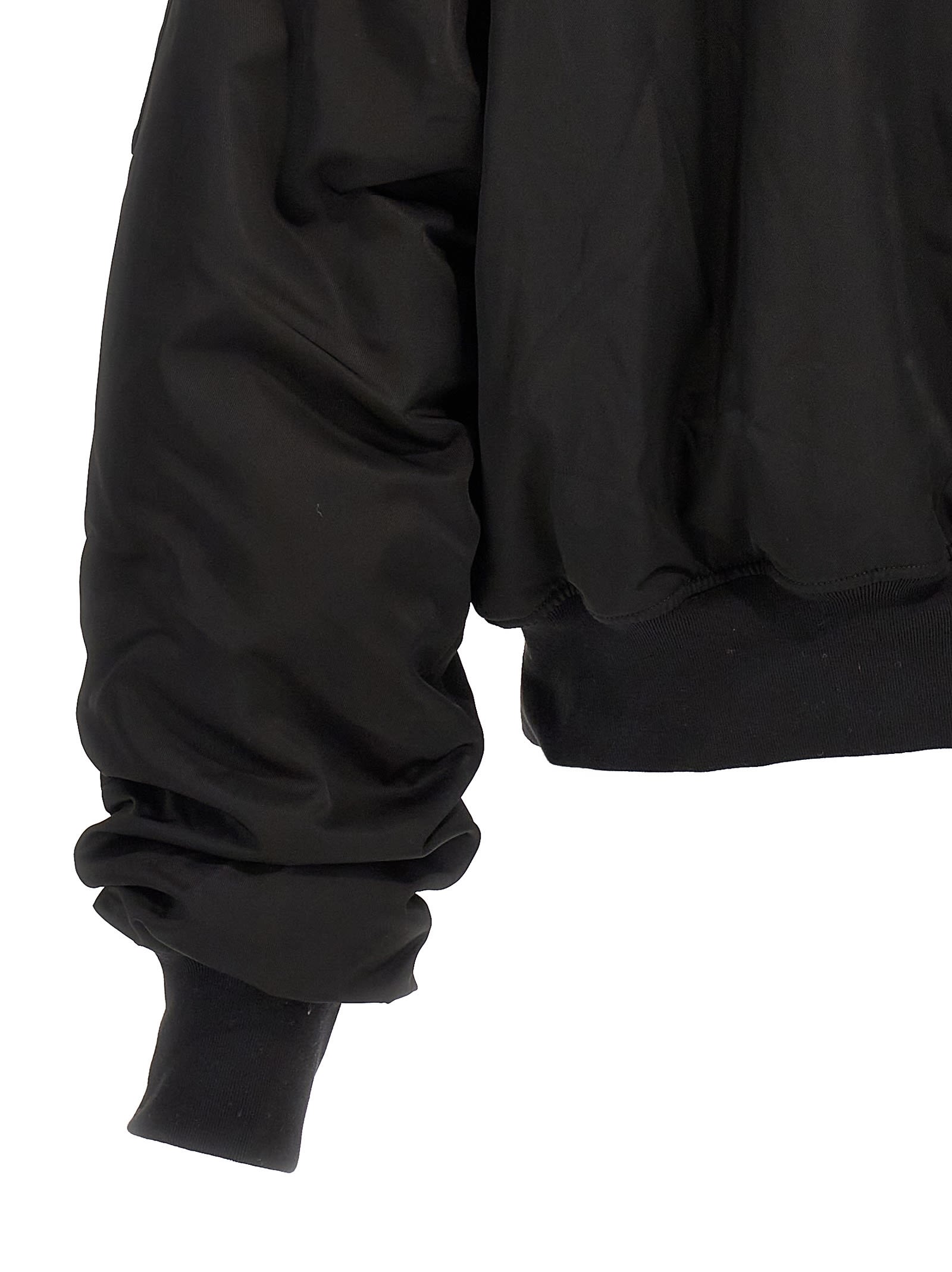 Shop Thom Krom Hooded Bomber Jacket In Black