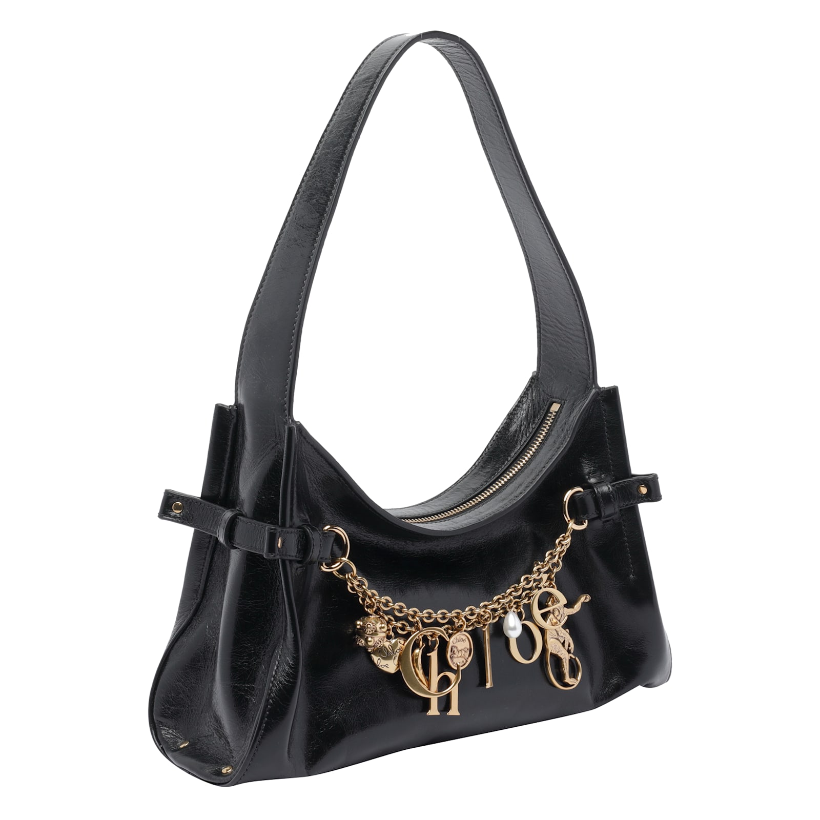 Chloé Chloe Charm Shoulder Bag In Black