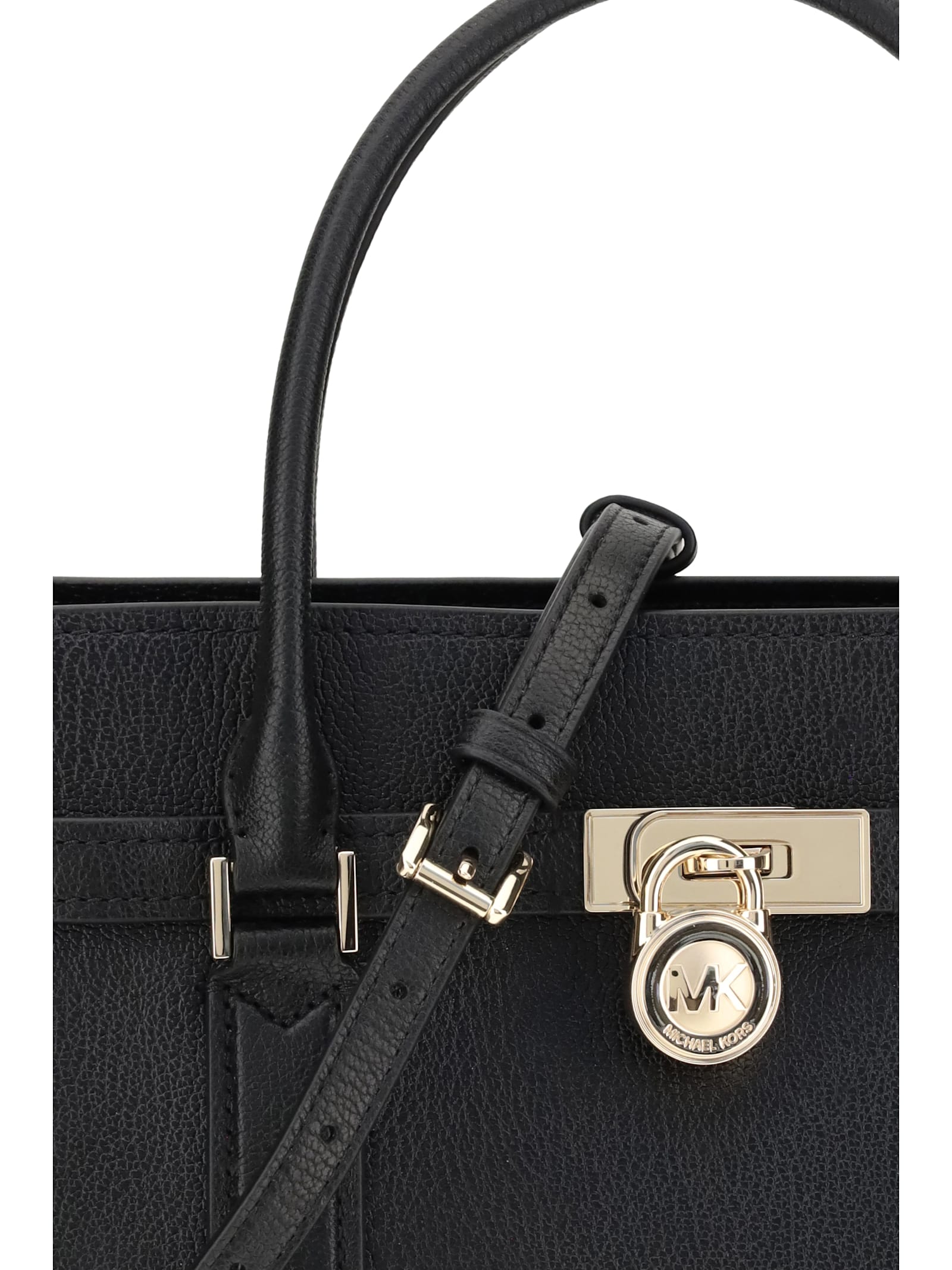 Michael Kors Hamilton Moderne Large Leather Satchel In Black