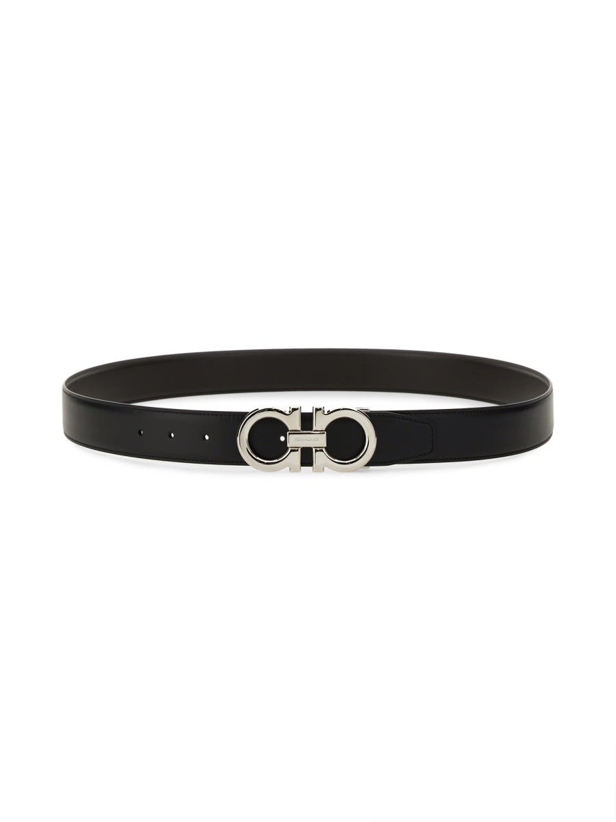 Shop Ferragamo Leather Belt In Black