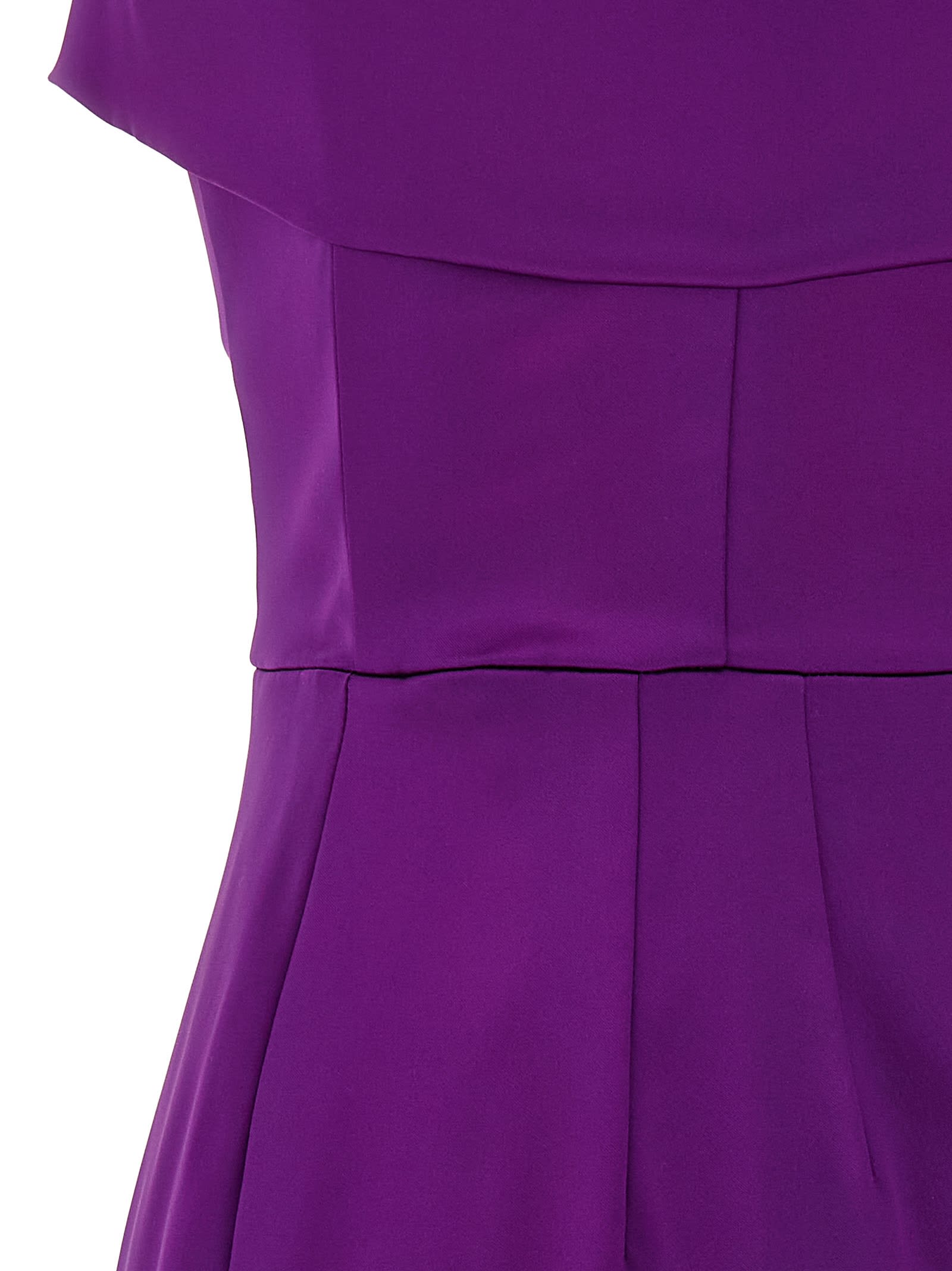 Dolce & Gabbana Spaghetti Strap Fitted Dress With Front Slit In Purple