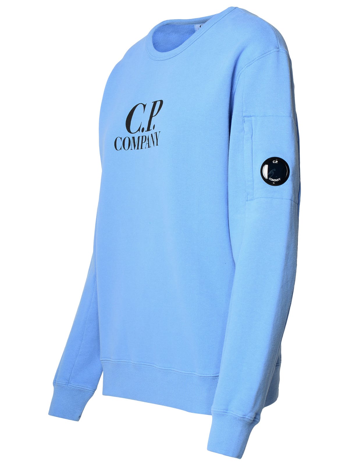 Shop C.p. Company Light Blue Cotton Sweatshirt