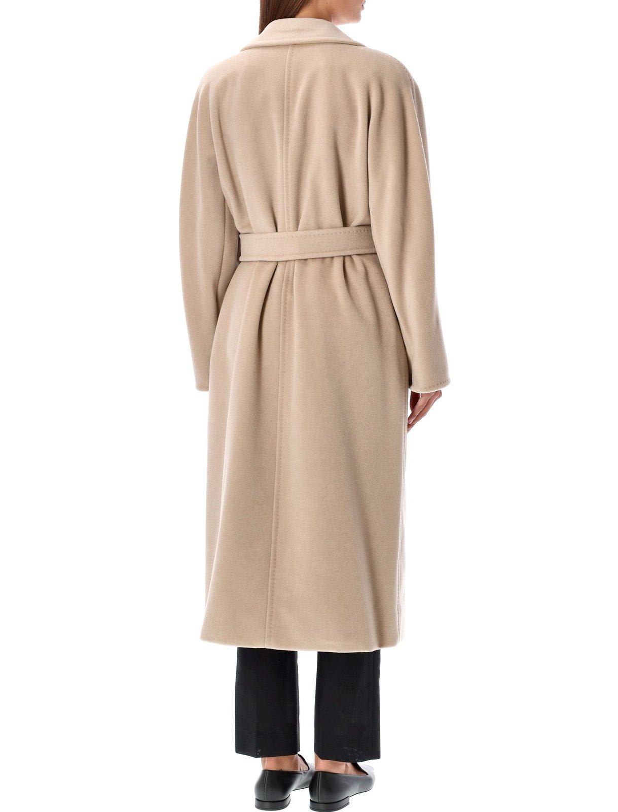 Max Mara Madame Double-breasted Belted Coat In Beige