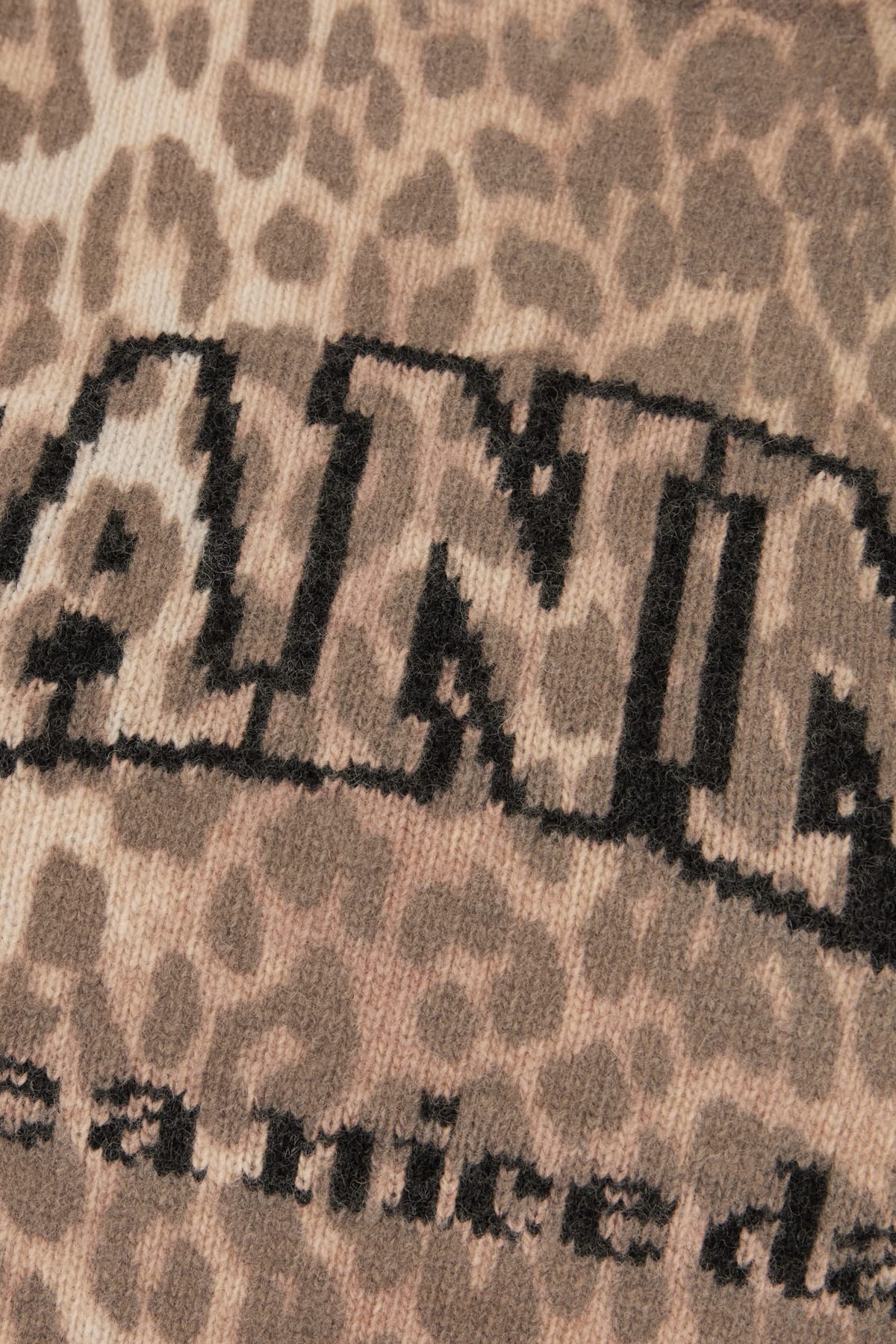 Ganni Leopard Wool T-shirt In Brown