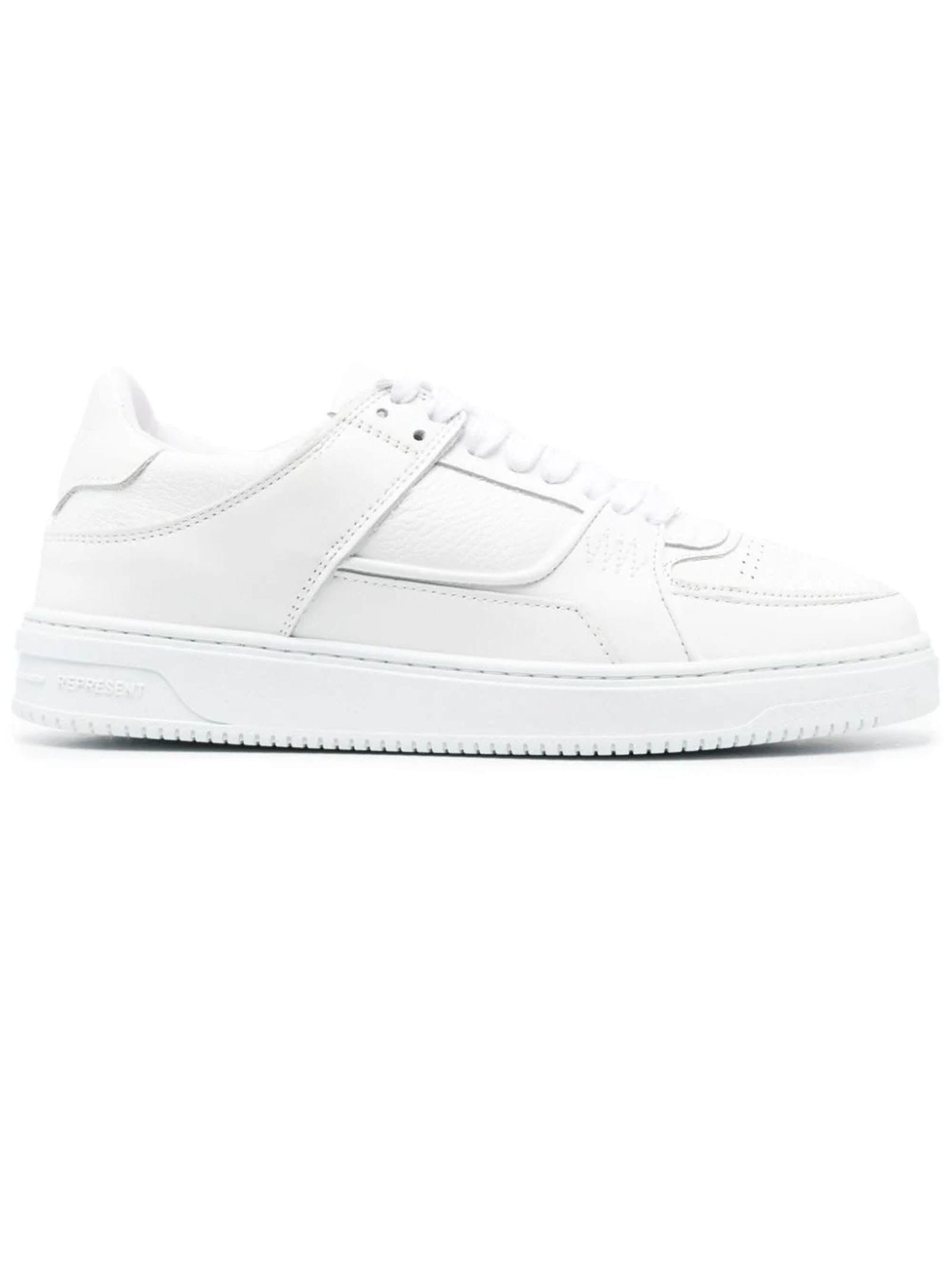 Shop Represent White Calf Leather Apex Sneakers Sneakers In Flat White
