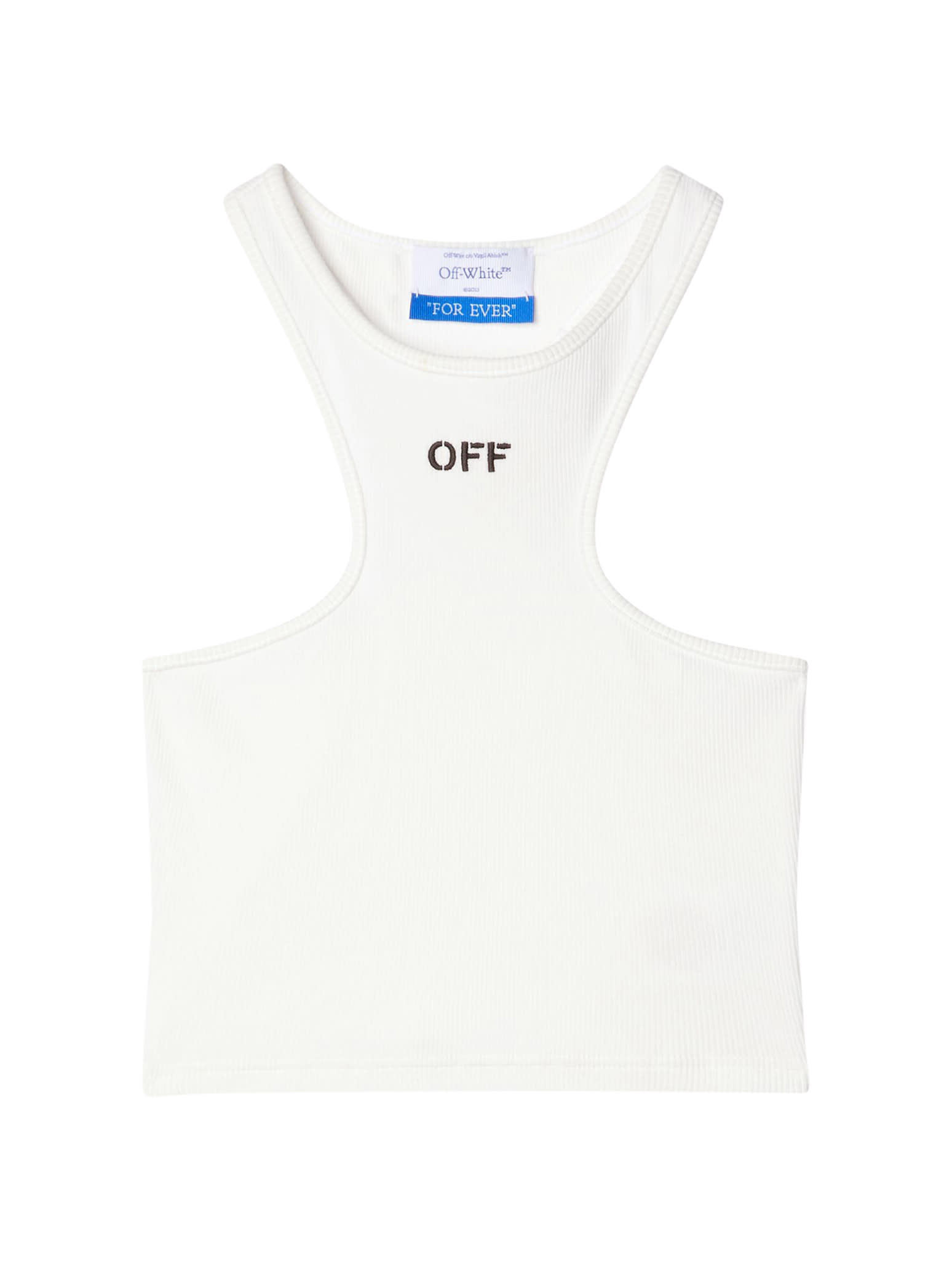 Shop Off-white Off Stamp Rib Rowing Top In White Black