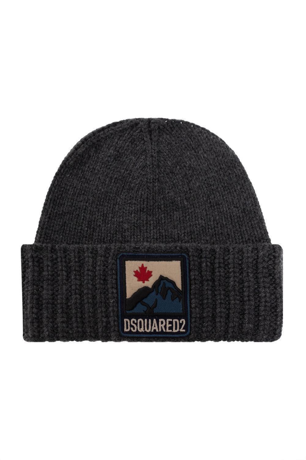 Dsquared2 Embroidered Logo Patch Knitted Beanie