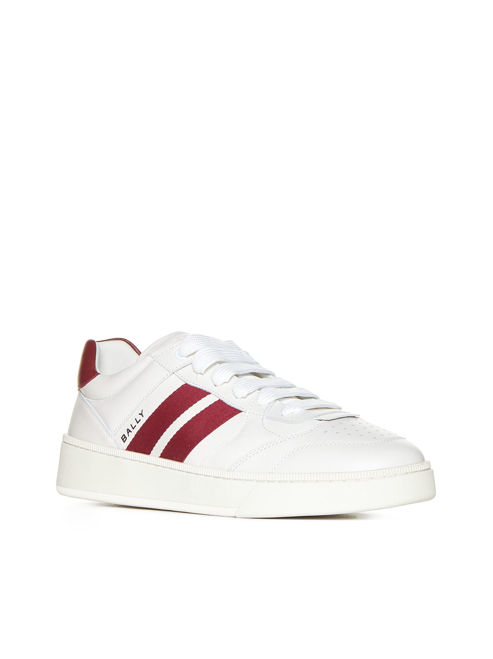 Bally Rebby Sneakers In White/red