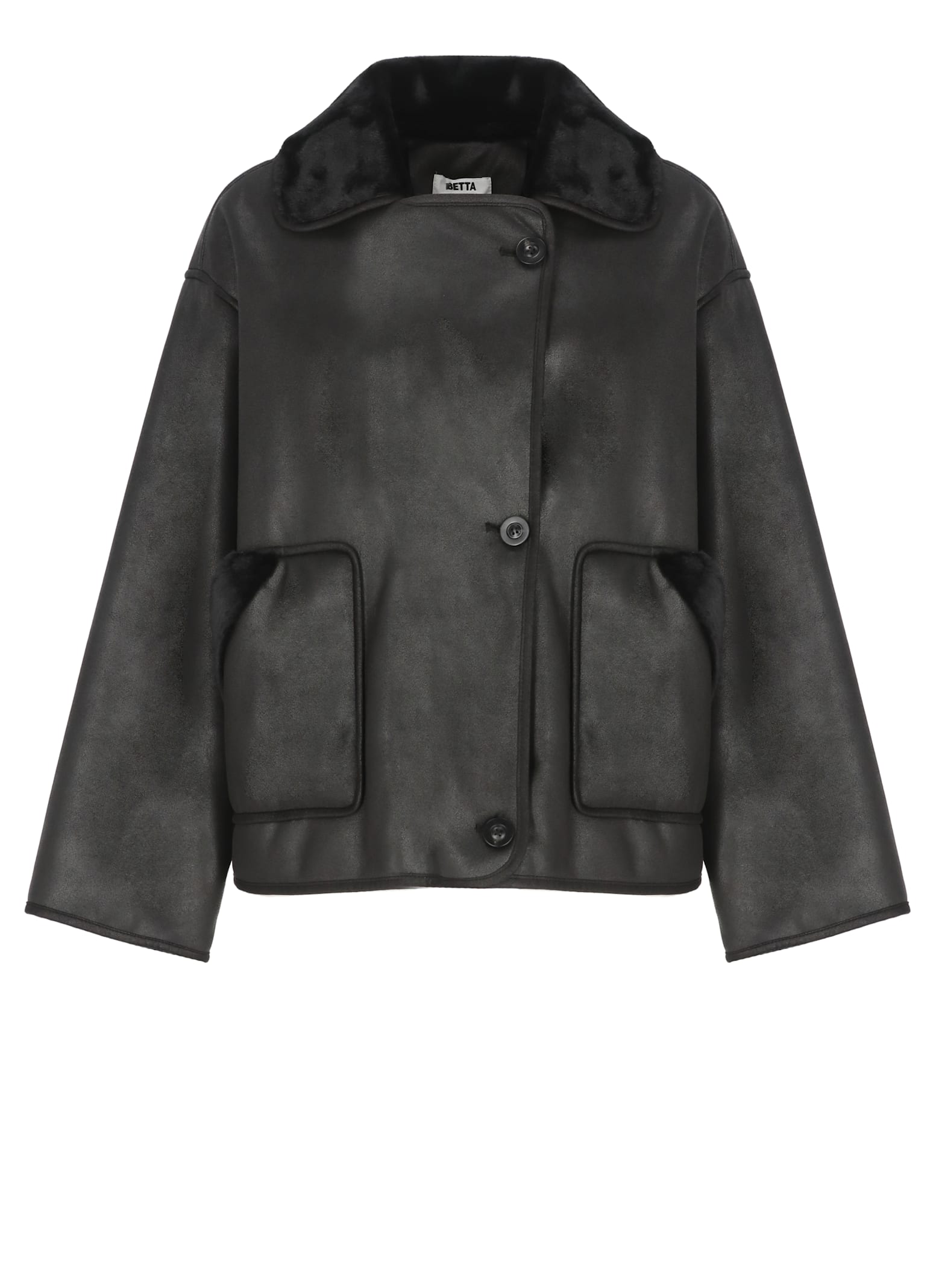 Betta Corradi Fur-collar Pocket Coat In Black