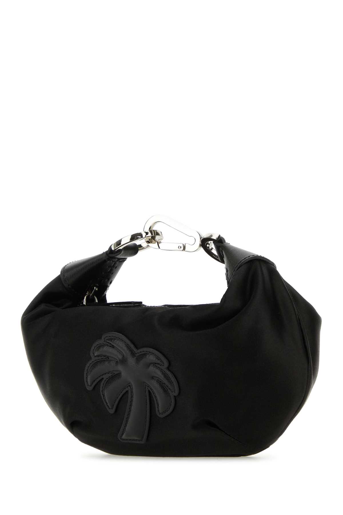 Shop Palm Angels Black Fabric Big Palm Handbag In Blackblack