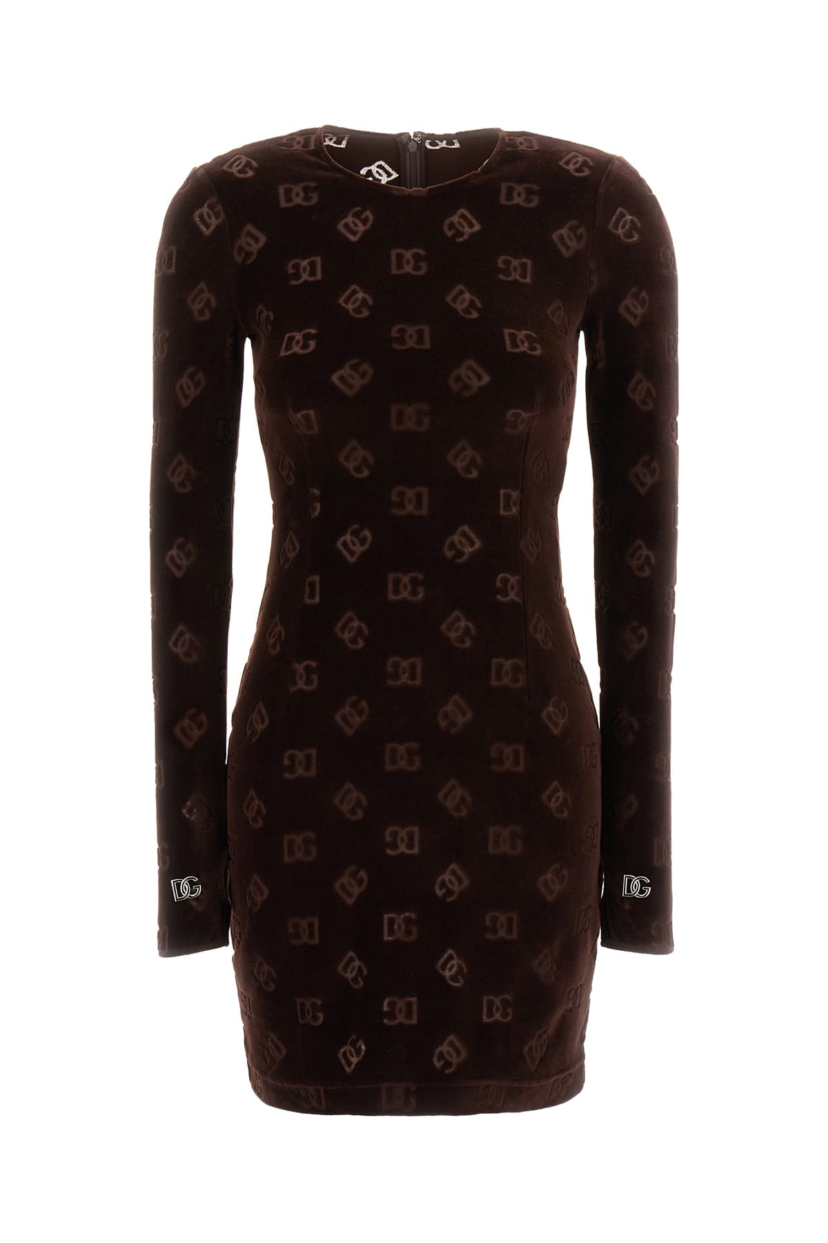 Shop Dolce & Gabbana Chocolate Chenille Dress In M0023