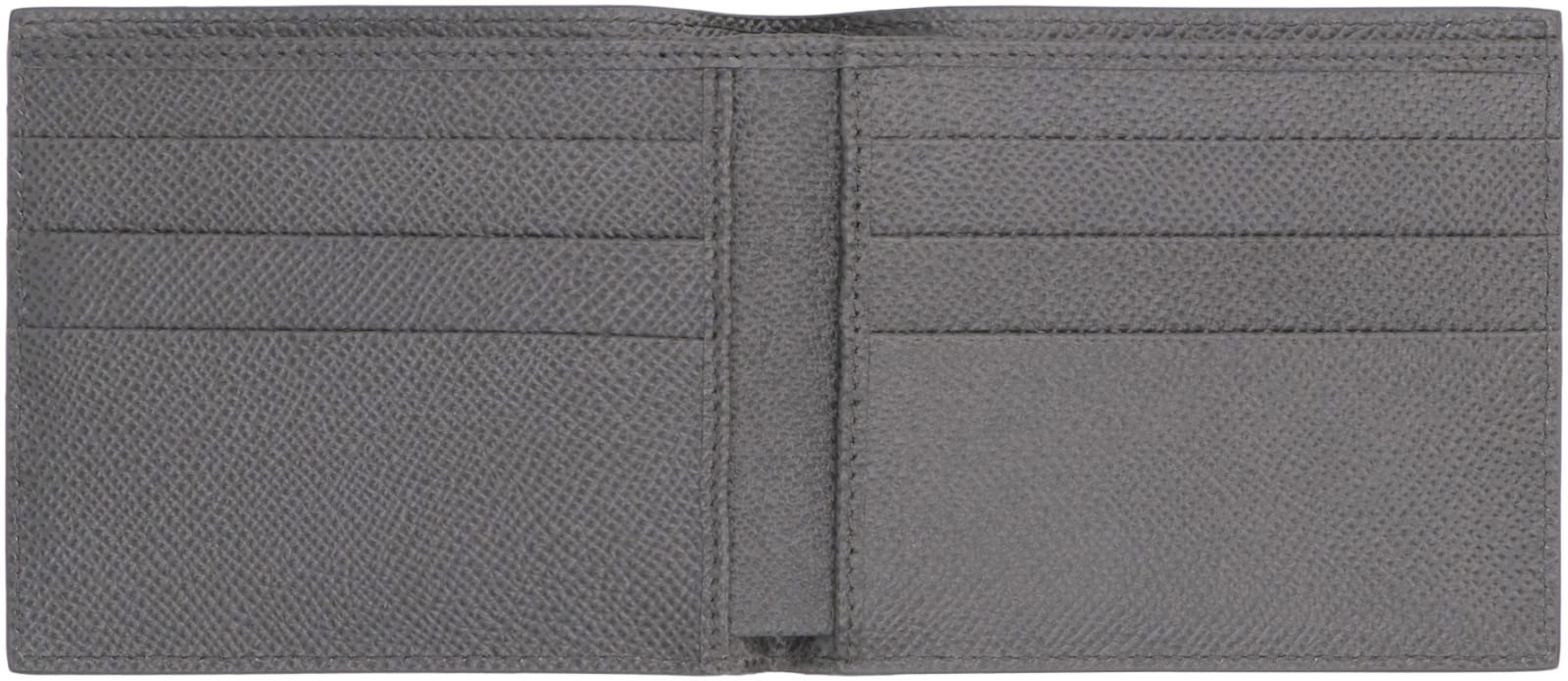 Shop Dolce & Gabbana Leather Flap-over Wallet In Grey
