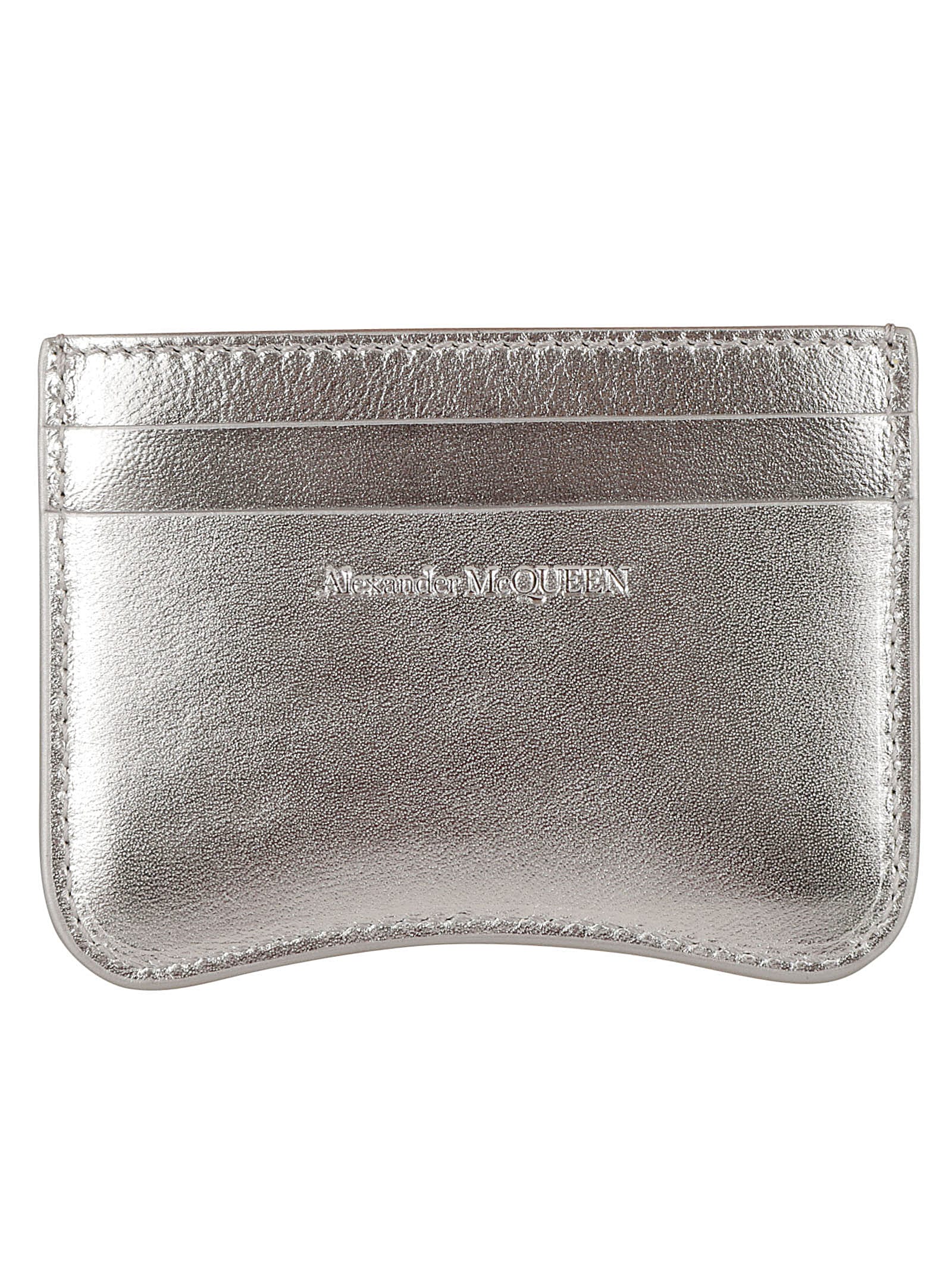 Shop Alexander Mcqueen The Seal Card Holder In Light Silver