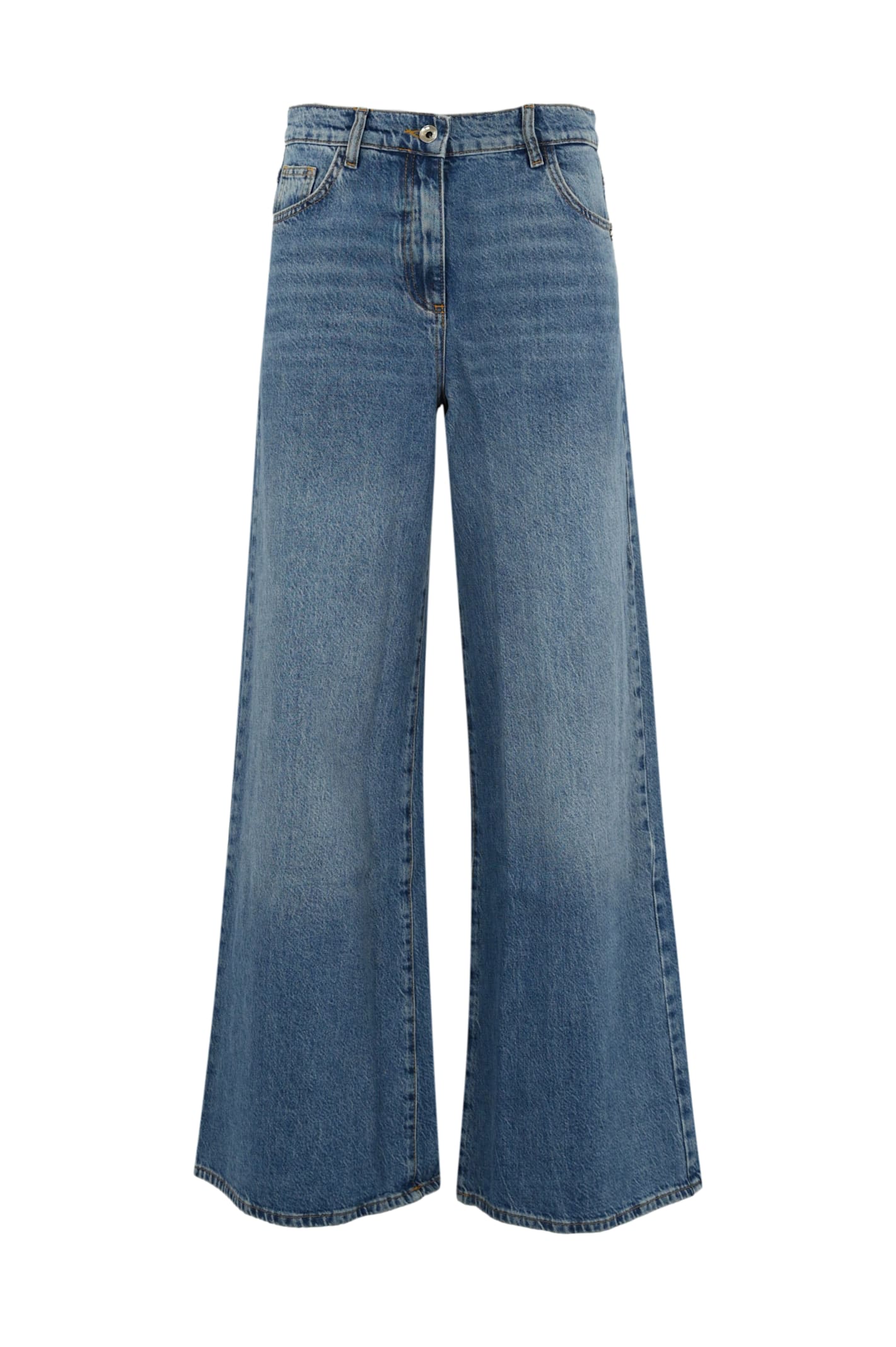 Wide Leg Denim Trousers