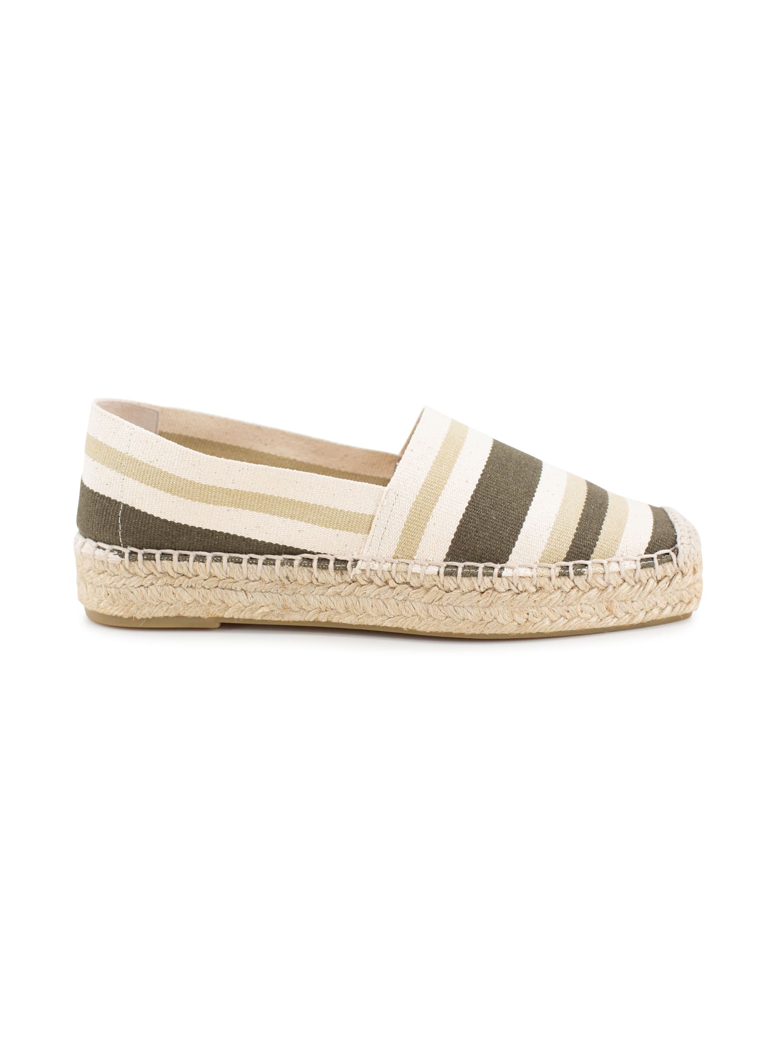 Paloma Barceló Square-toed Espadrilles In Khaki