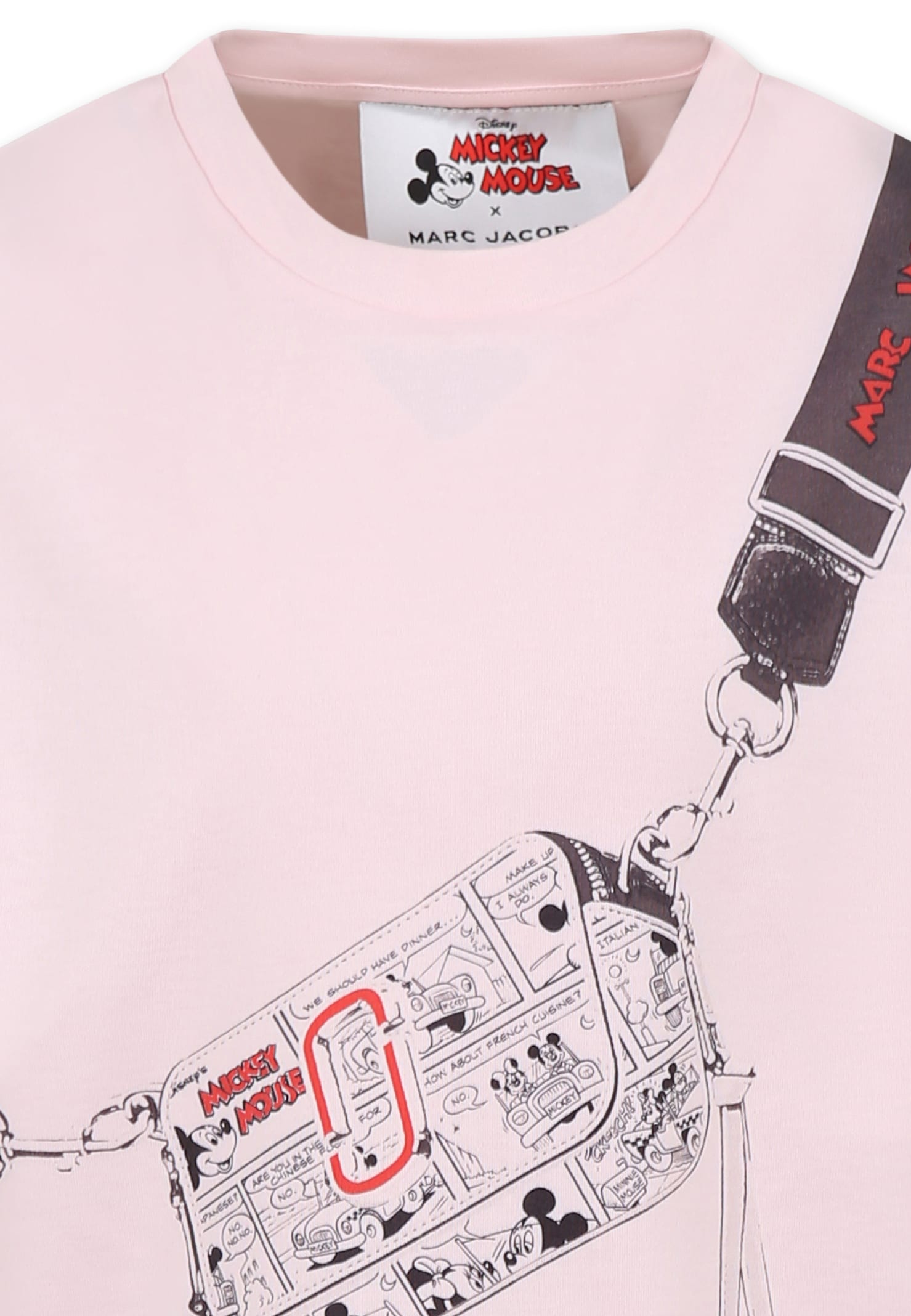 Marc Jacobs Pink Dress For Girl With Bag Print In Pink