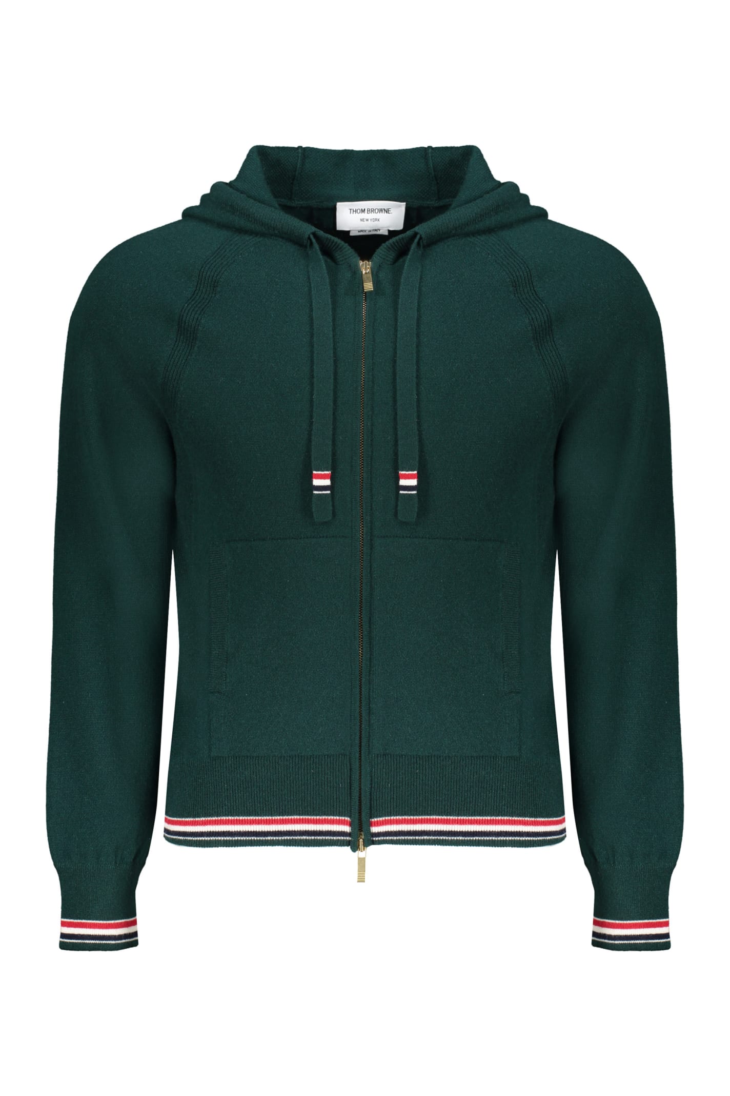 Shop Thom Browne Zipped Cardigan In Green