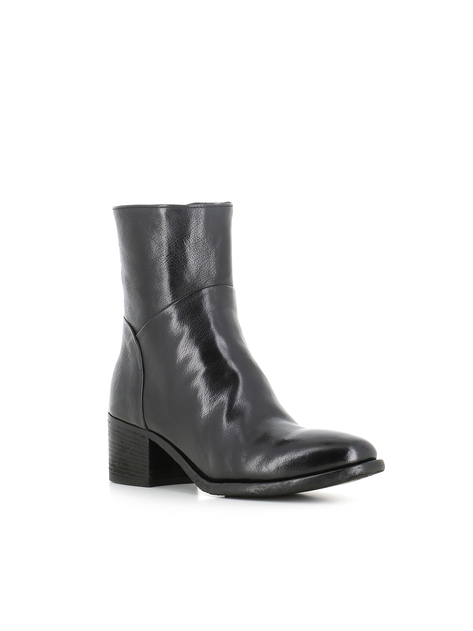 Officine Creative 55mm Denner Zip-detail Leather Boots In Black