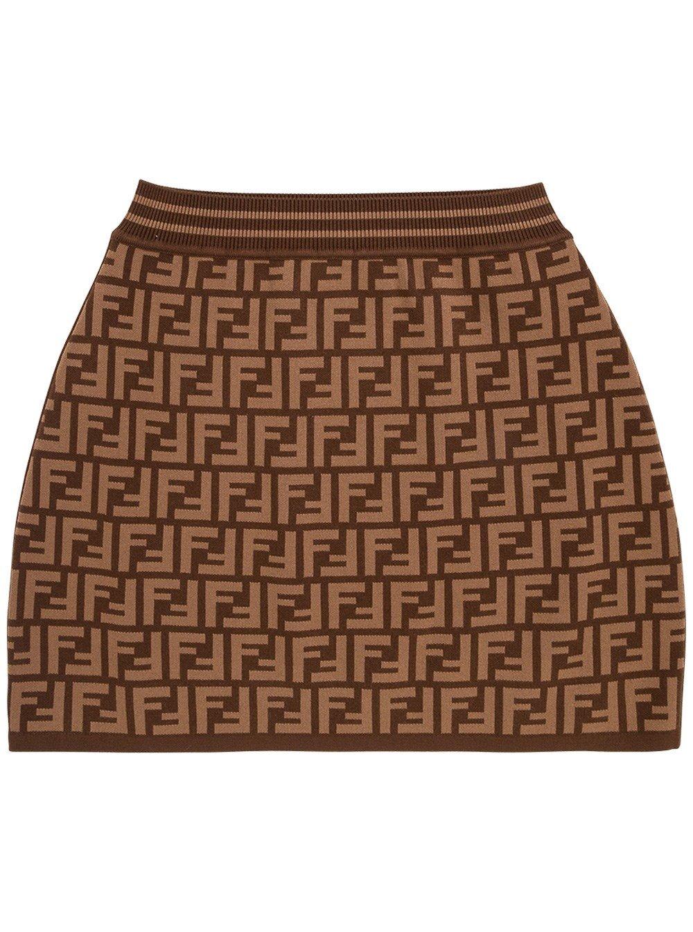 Fendi Ff Motif Knit Skirt