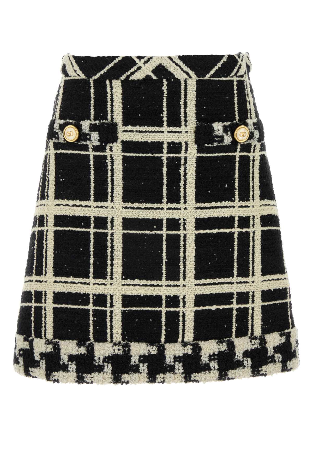 Embroidered Tweed Mini Skirt