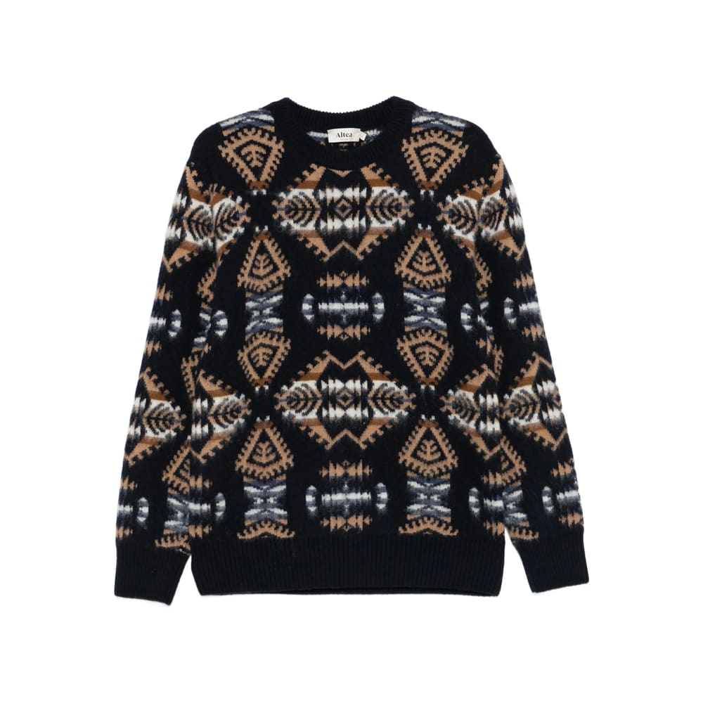Altea Geometric-pattern Crewneck Knitted Jumper In Multi