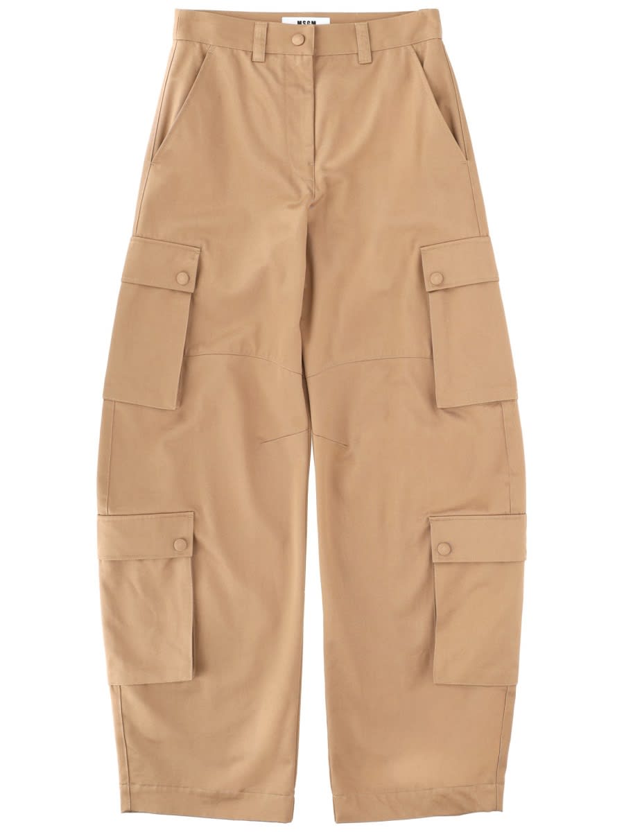 Msgm Cargo Pants In Brown