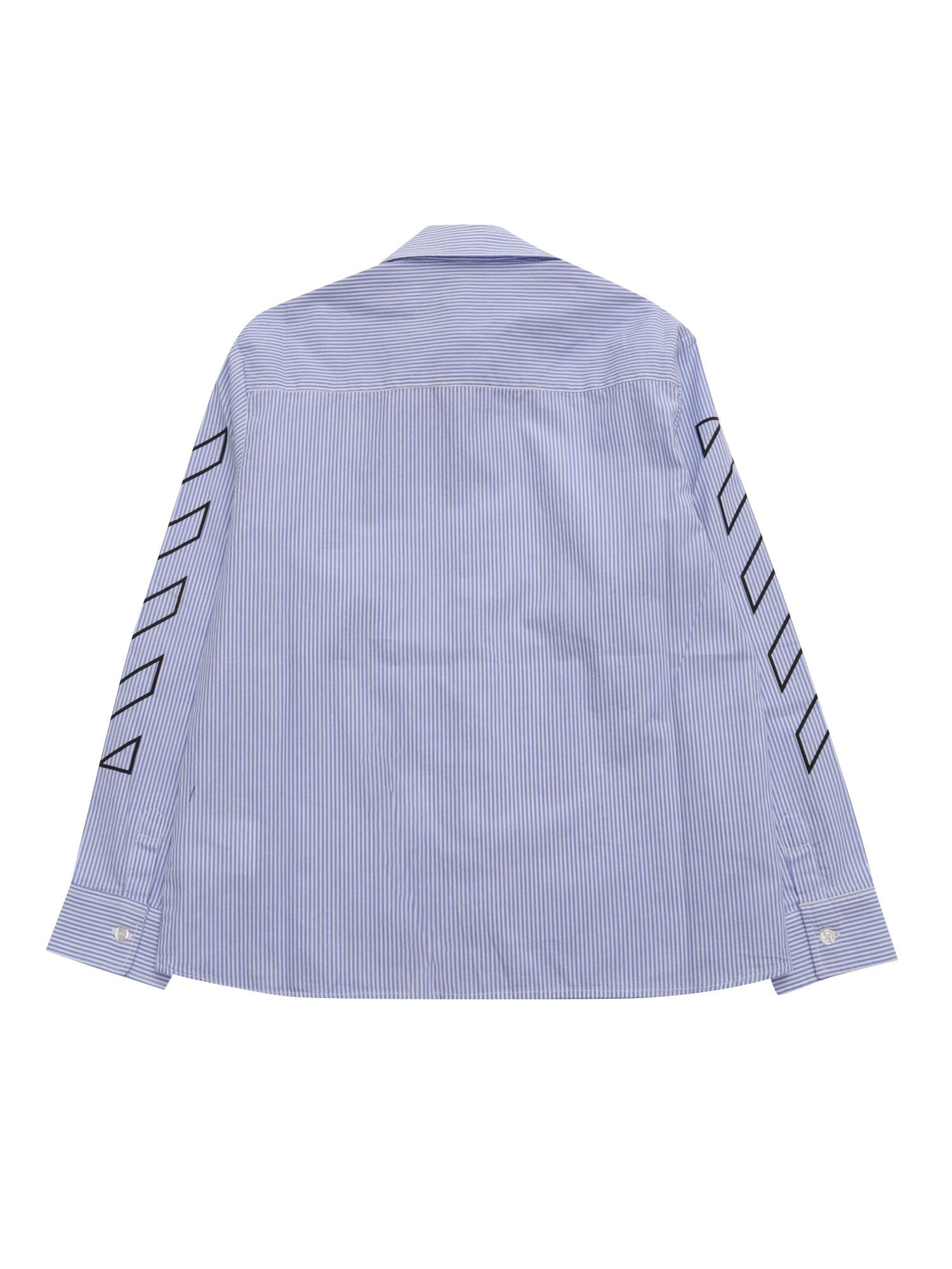 Off-white Bookish Diag Shirt L/s Blue - Black In Blue