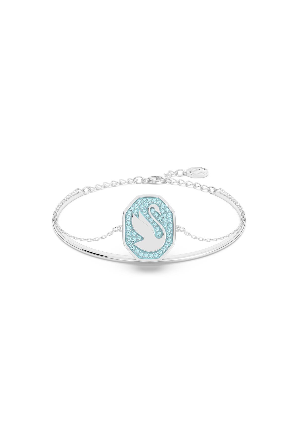 Shop Swarovski Signum Stiff Bracelet In Azzurro Placcatura Rodio (silver)