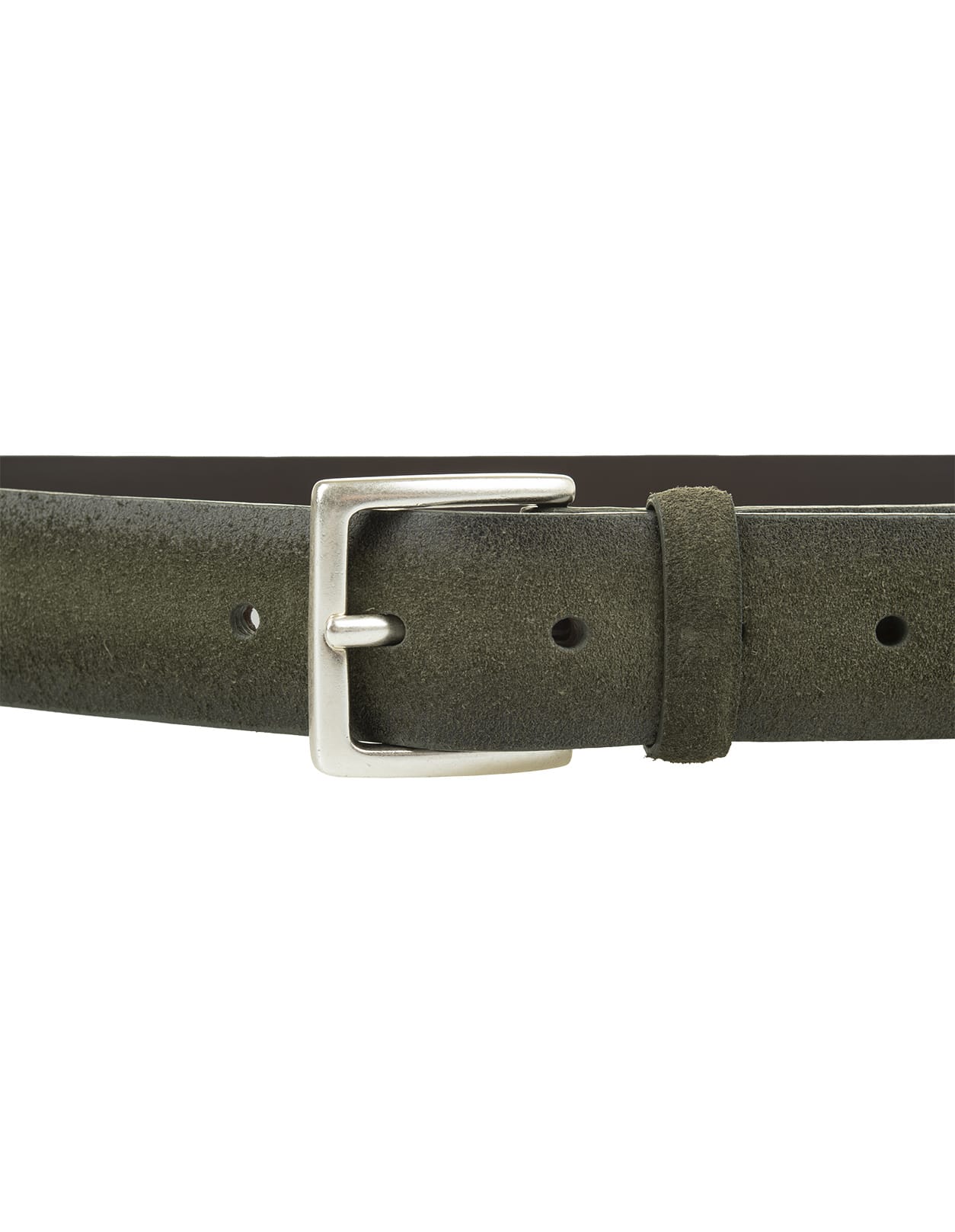 Shop Orciani Olive Green 3.5cm Suede Cloudy Belt