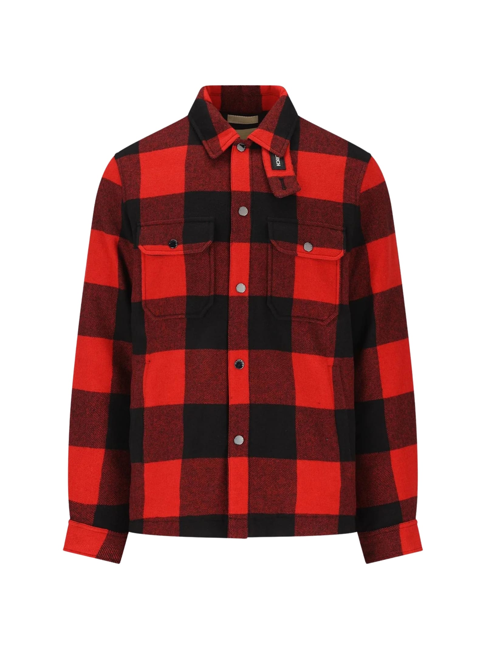 Woolrich Jacket With Chest Pockets And Collared Neck In Red