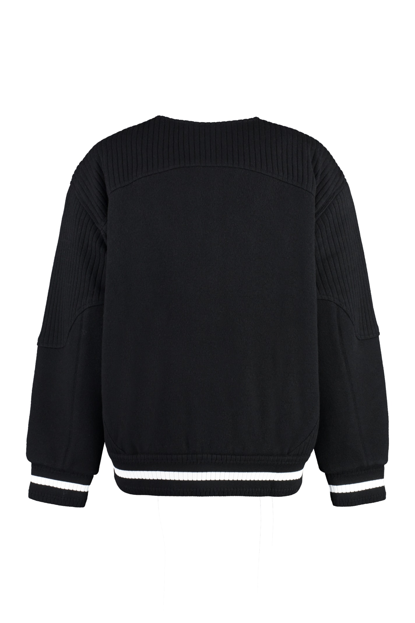 Shop Givenchy Wool Bomber Jacket With Patch In Black