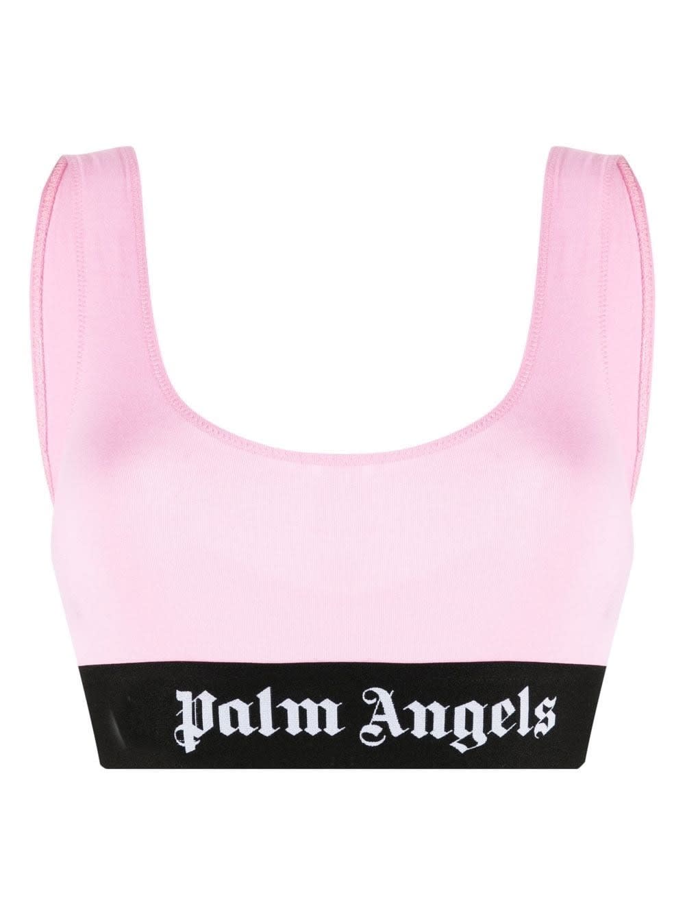 Palm Angels Pink Sports Bra With Logo Band