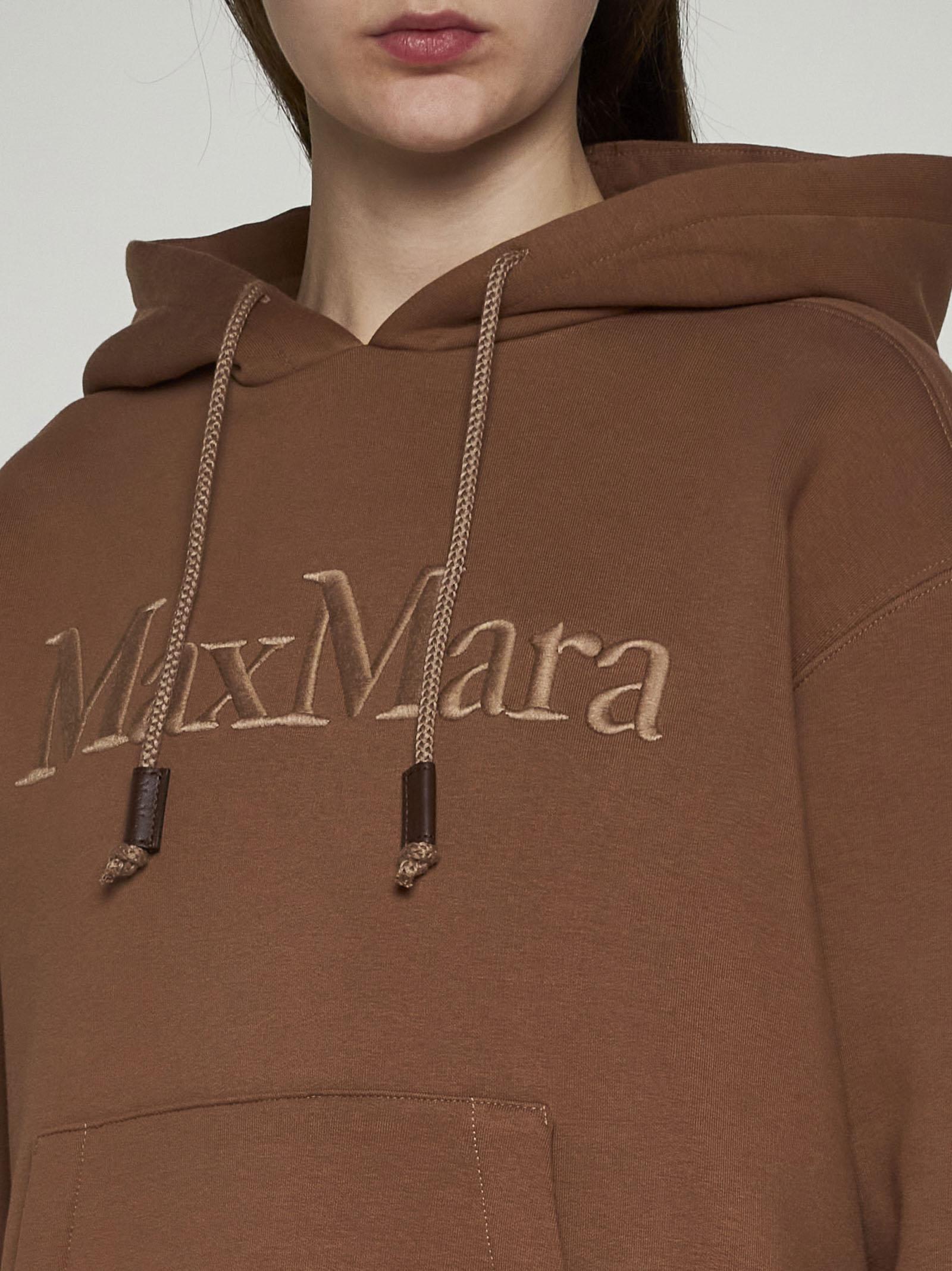 Shop 's Max Mara Agre Logo Cotton Hoodie In Camel