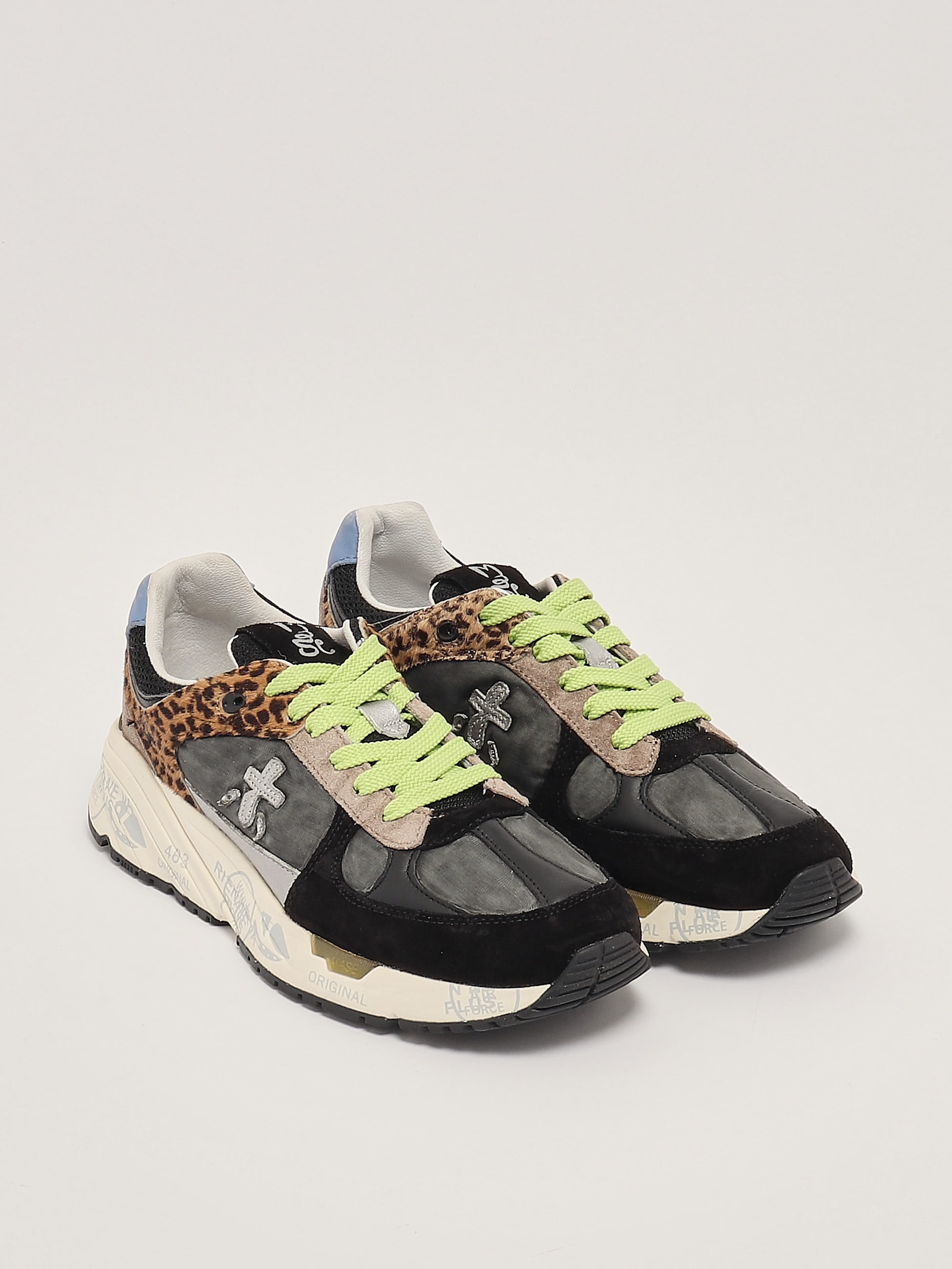 Shop Premiata Mased Sneaker In Antracite-leopardo