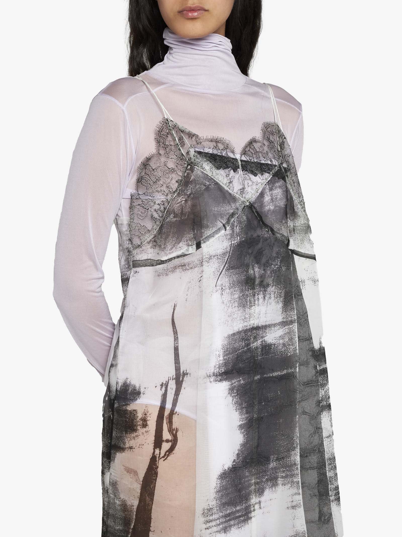 Shop Maison Margiela Dress In Lilac/pistachio