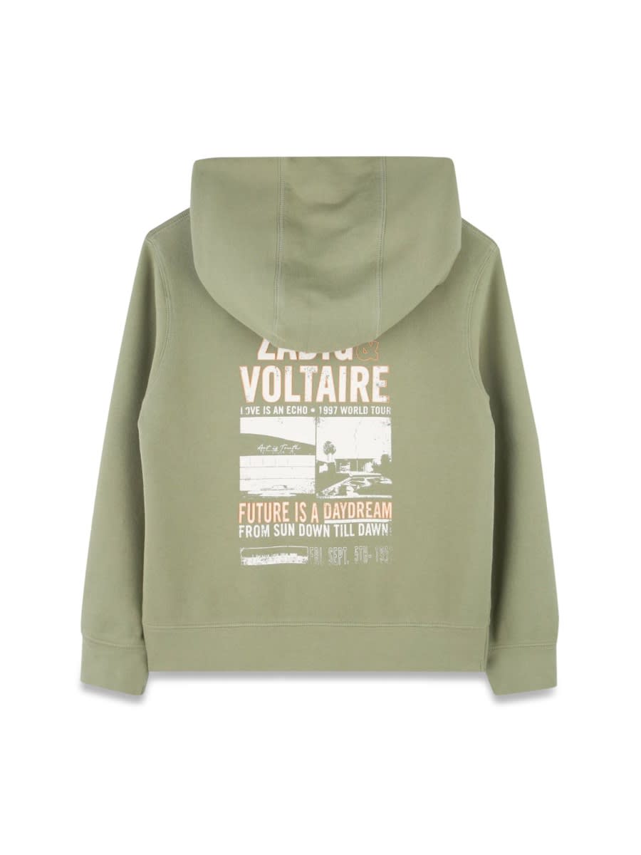 Zadig & Voltaire Felpa Con Cappuccio In Green