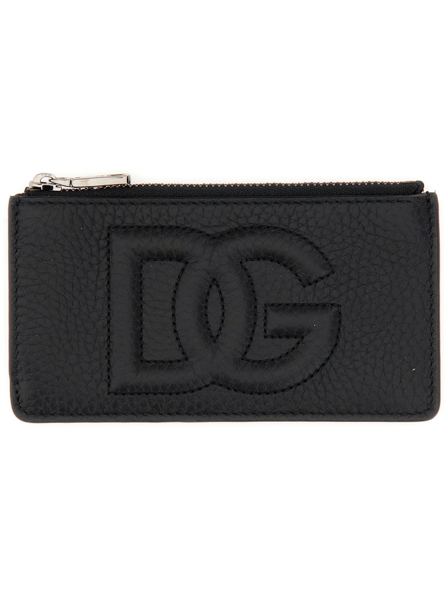 Dolce & Gabbana Leather Card Holder In Nero