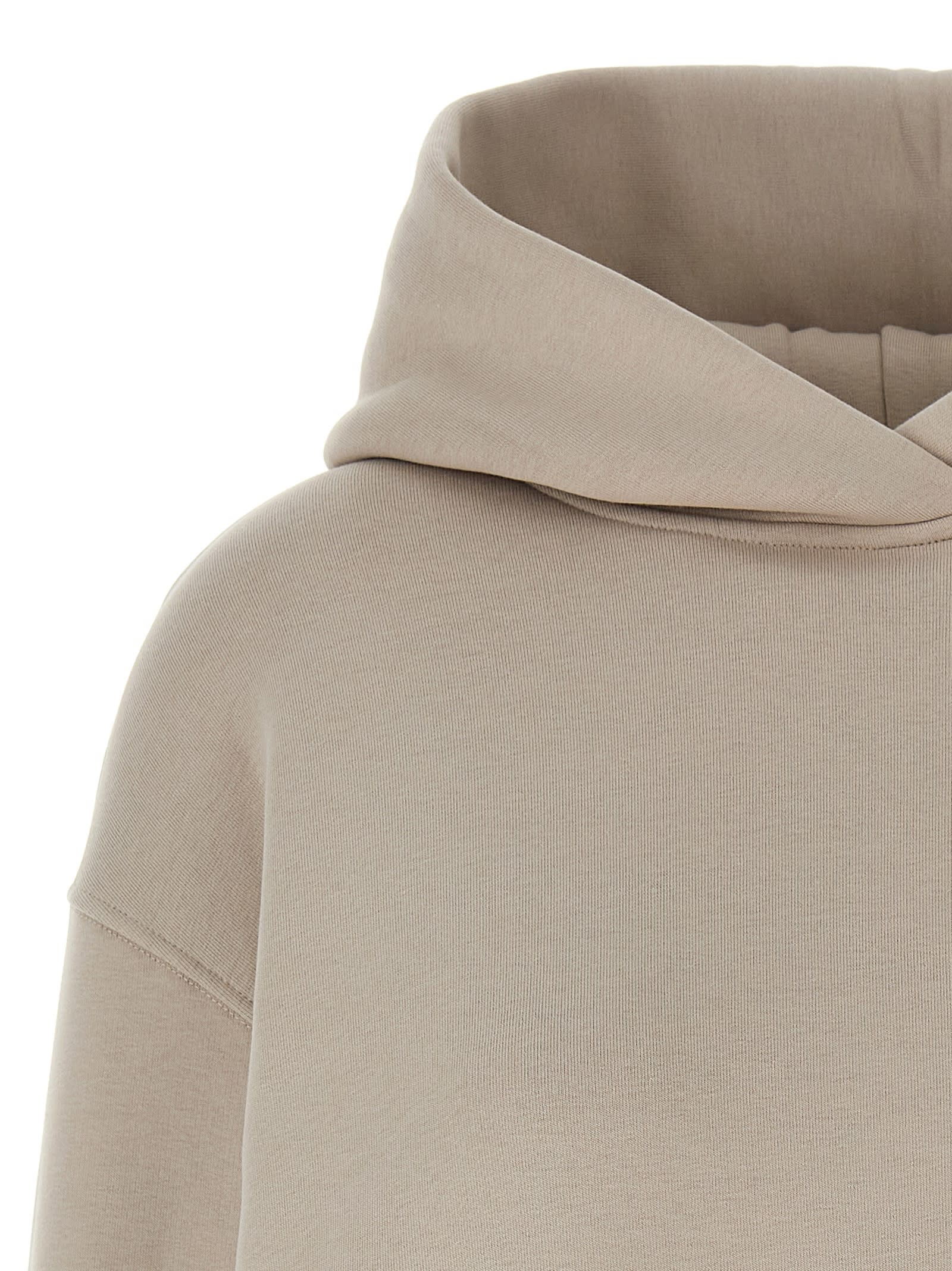 's Max Mara Hooded Oversized Sweatshirt Ribbed Cuffs In Neutral