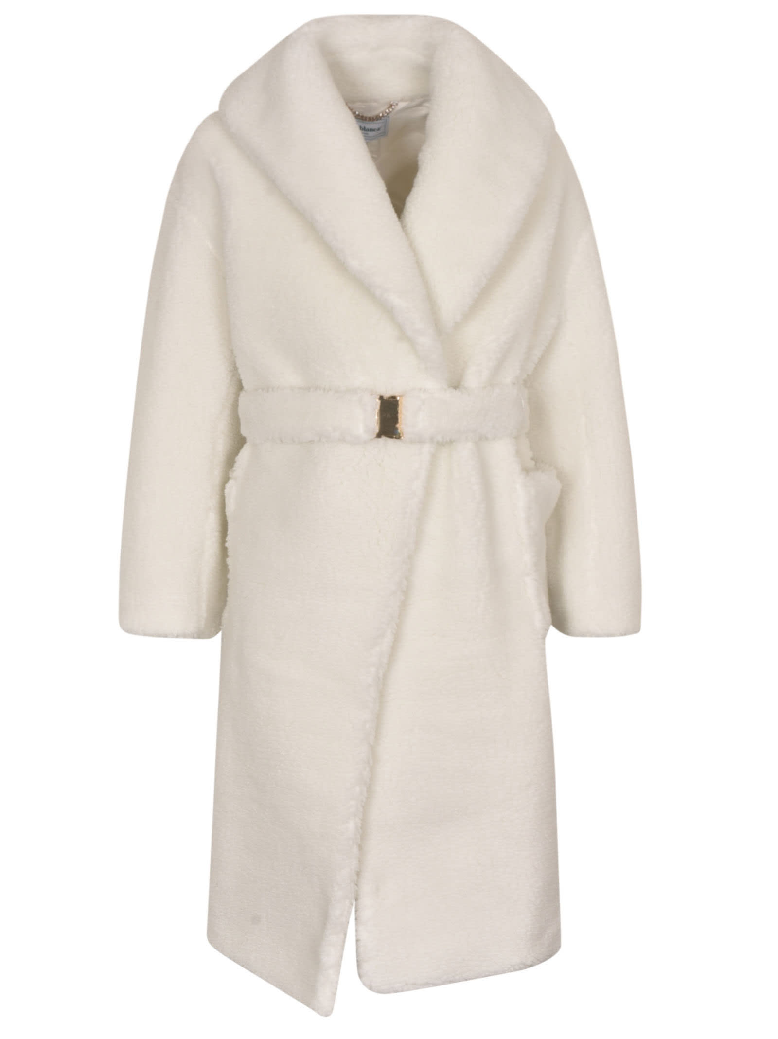Casablanca Belted Furred Coat