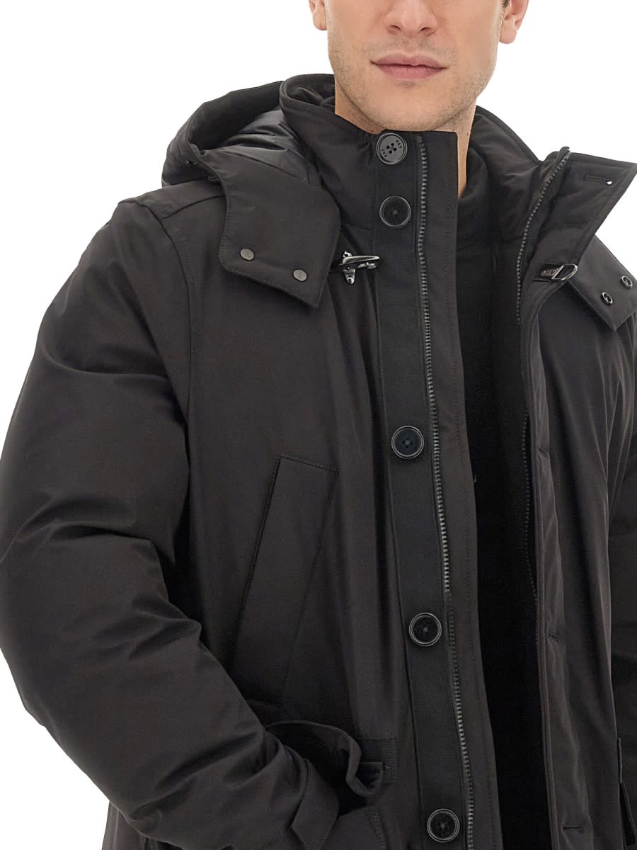 Fay Technical Fabric Caban In Nero