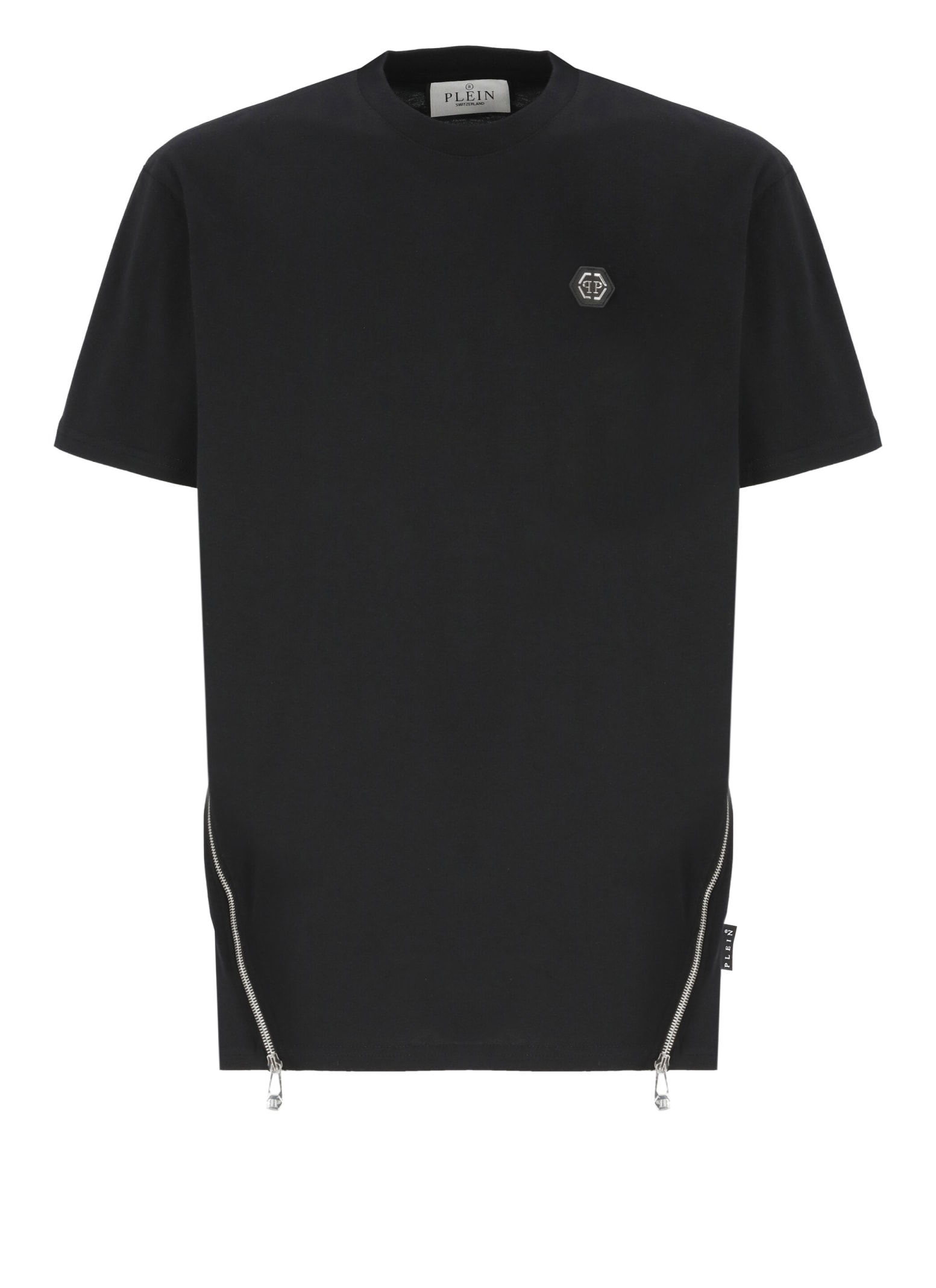 Shop Philipp Plein Quilter T-shirt With Hexagon Logo In Black