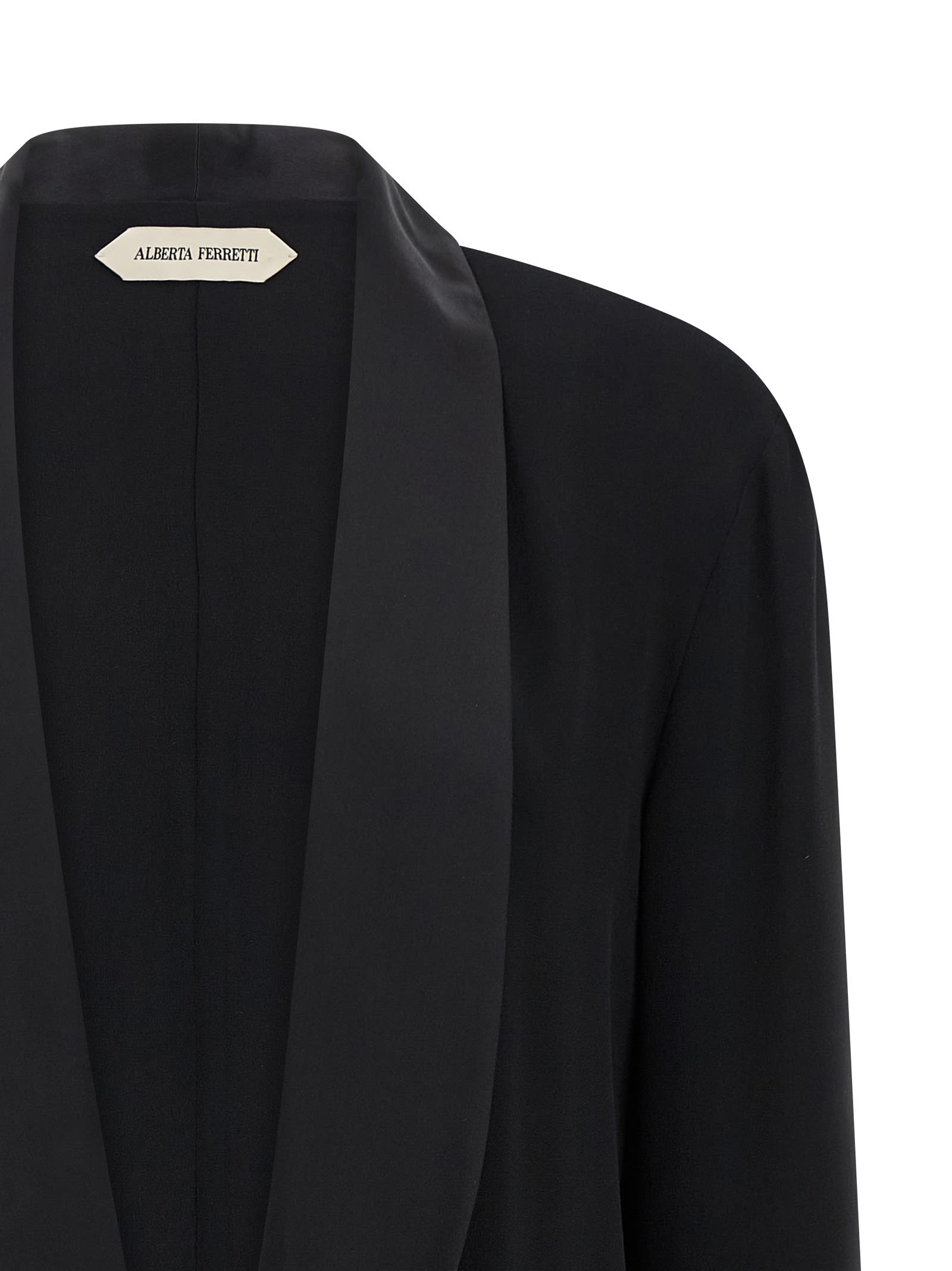 Alberta Ferretti Georgette Blazer Blazers Black In Black