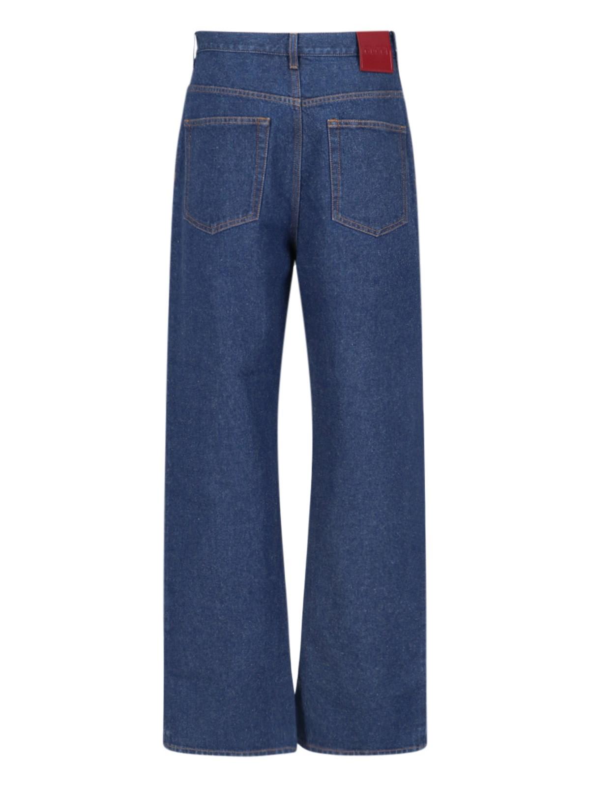 Shop Gucci Jeans Baggy In Blue