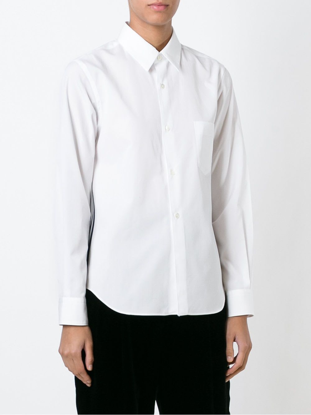 Comme Des Garçons Tapered Shirt In White