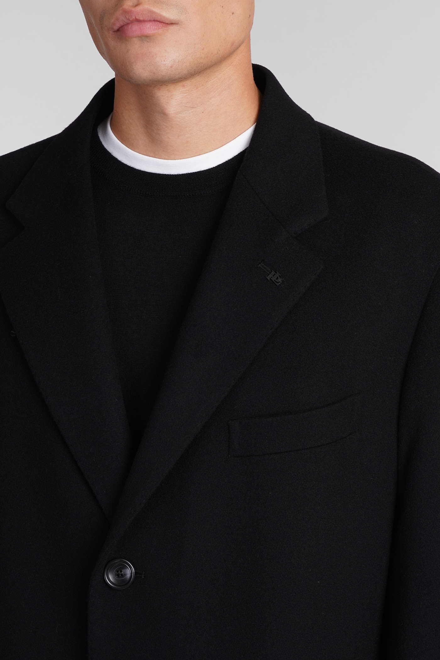 Shop Tagliatore C Ld13b Coat In Black Wool