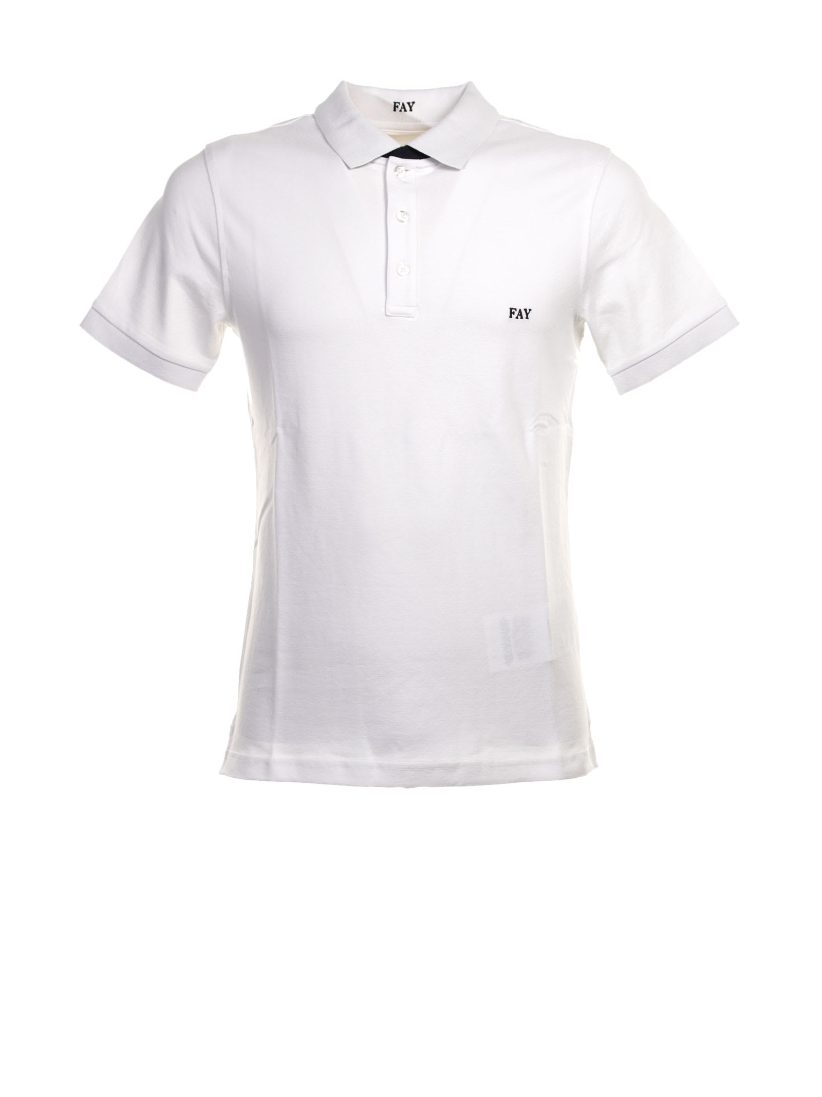Fay Short-sleeved Polo Shirt With Embroidered Logo