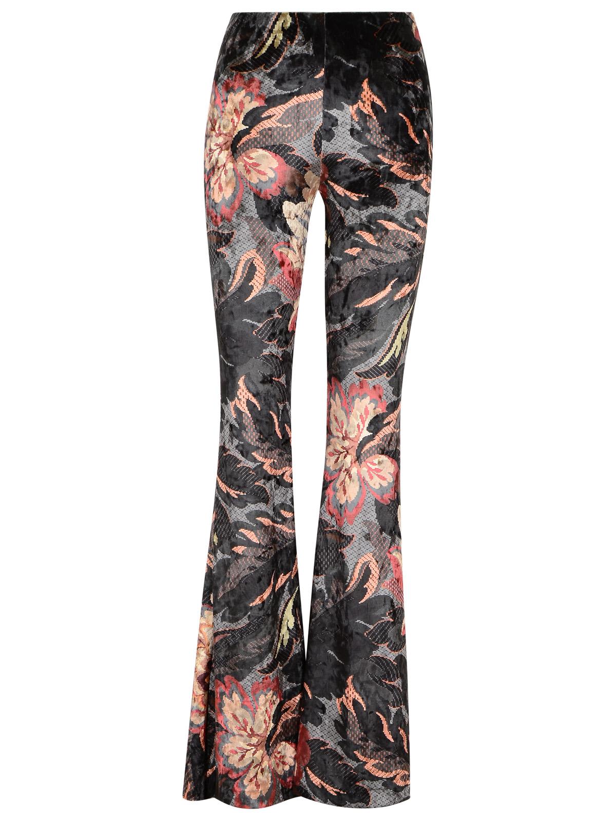 Etro Flared Leg Floral Pattern High Rise Pants