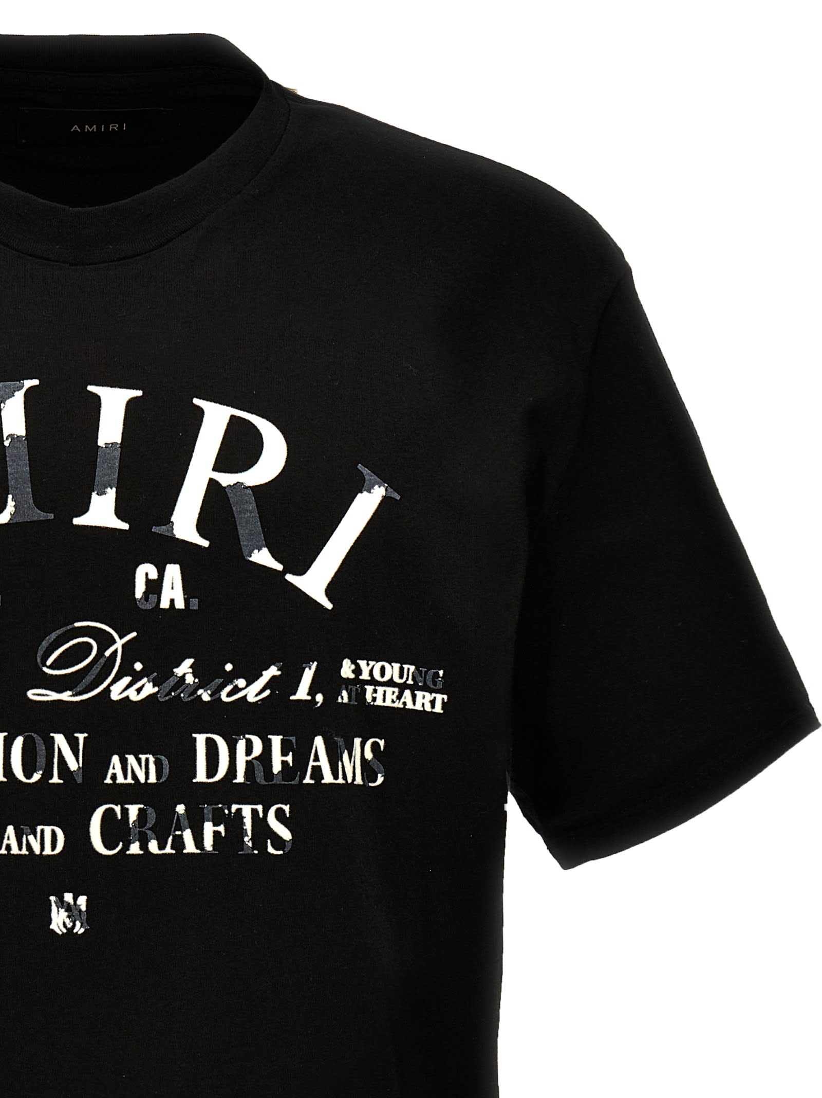 Shop Amiri Distressed  Arts District T-shirt In Black